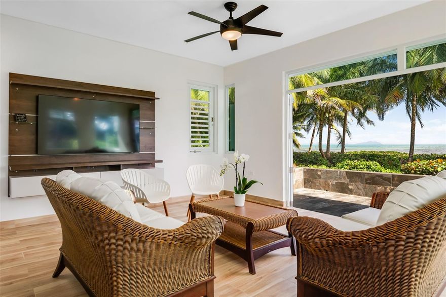 Waterfront Home with Ocean Views and walking distance to the Beach. Beachfront, Water front, Oceanfront and Newly Remodeled!!!!  Located in a Gated Community in Humacao, next to Humacao Natural Preserve and close to the Balneario Punta Santiago, Humacao, Puerto Rico 00791.  Two Story Home, with one Main Bedroom in the first level and other Main Bedroom in the Second Level.  First Level:  Living Room, Dining Room, Kitchen, 3 Bedrooms, 2 Bathrooms, 1 Half Bathroom, Carport, 2 Terraces with Ocean View.  Second Level: Main Bedroom, En-suite Bathroom, Walking Closet and Terrace with Ocean View.  Humacao city is located at the east of San Juan (SJU), the city is 56.3 Km(approximately an hour) of Luis Muñoz Marin International Airport.