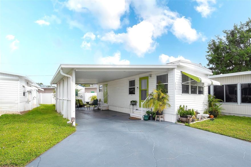 A sweet little package with a whole lot of punch! This 1 bedroom, 1 bath is efficient, convenient and priced to sell! Open living/kitchen area is light and bright. Newer windows, newer H20 heater, updated electrical. But wait until you see the added bonus! You'll find the additional "out building" a perfect "she shed or "man cave", work shop, craft area or even office! Previously installed and used as artist studio, this is the perfect retreat spot to slip away and "do your thing" with updated electric & AC. Home also offers additional storage shed, decorative painted and etched drive with room for two car parking in carport. Mobile Estates is one of Sarasota’s hidden gems! RESIDENT OWNED community where your vote counts! OWN you own piece of Florida in this community. Where else can you enjoy the lifestyle, location and opportunities this home offers for such a price? A delightful blend of convenience and community living, making it an ideal spot for both seasonal visitors and year-round residents alike. Nestled in a prime location, less than 2 miles to Siesta Key. Mobile Estates provides easy access to the stunning beaches, area restaurants and walking distance to the charming Gulf Gate Village, known for its eclectic shops, restaurants, pubs and boutiques, all adding to the neighborhood's allure, offering residents a quaint and lively destination for shopping and entertainment. At Mobile Estates, residents experience the pinnacle of convenience with “share ownership” and currently the remarkably low HOA fee of only $215 per month, which covers essential amenities such as water, sewer and lawn maintenance. The community offers recreational facilities, including a newly refurbished pool (heated and chilled) with a heated spa, perfect for unwinding and socializing with neighbors. Bocce courts provide opportunities for friendly competition, while the recreation center serves as a hub for various activities and events, such as cards, games, food trucks, trivia nights, karaoke nights, and more, fostering a strong sense of camaraderie, fun and enjoyment among residents. This is a lifestyle you CAN AFFORD and enjoy.