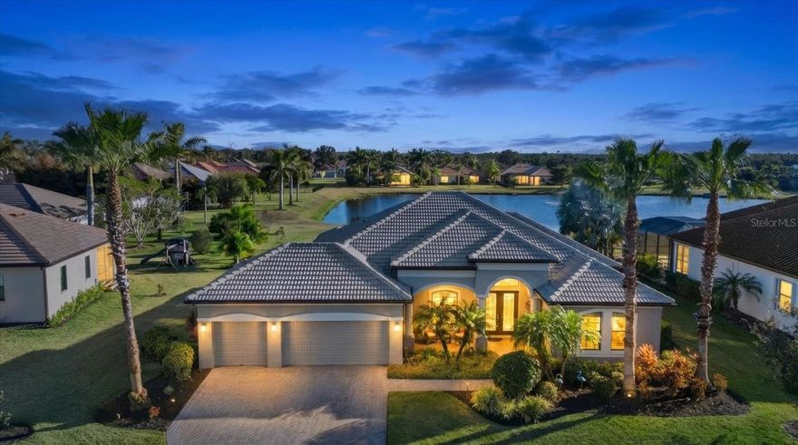 Welcome to private executive living in the exclusive, gated Enclave at Country Meadows, an intimate community of just 68 ESTATE homes. If you HATE CDD’S…then this NO-CDD, NO-FLOOD ZONE home is just for you, perfectly facing N and positioned on a premium .45 ACRE, waterfront homesite complete with timed landscape lighting. This expanded Aruba model by Medallion Homes offers exceptional upgrades throughout! Did somebody say FULL HOUSE CENTRAL VACUUM that was recently replaced (2024) WOW!!! Complete with CROWN MOLDING and TRAY ceilings and has a nice open floor plan that delivers a noticeably, more spacious feel in the living, dining, and kitchen areas, as well as in the oversized primary bedroom. ALL NEW LED lighting in the kitchen and family room. Here’s the REAL GAME CHANGER…this home boasts 2 BRAND NEW HVAC units (2025, under warranty) If you love to sleep cool, one system independently controls the primary wing, while the 2nd unit controls the remainder of the home for added comfort and efficiency. Now, that’s a real WIN-WIN!  Menopause…no problem! With 3B/3B plus a large private den/flex room OR MAYBE…even a man-cave! This 3-car garage home offers a gourmet kitchen with Cambria quartz countertops, a butler’s pantry, aquarium window in the breakfast nook, stainless steel appliances, built-in microwave, convection oven, warming drawer, NEWER quiet garbage disposal (2022) AND a 36-inch gas cooktop. A 250-gallon buried propane tank powers the cooktop, outdoor kitchen w/disposal, water heater, dryer, whole-house Kohler 20KW generator (2023) You’ll be the envy during hurricane season for sure! Oh and don’t worry, this home has the shutters for that too for those hurricane parties where you finally meet all the neighbors! The great room showcases gorgeous hardwood floors and a wall of pocketing sliding glass doors that disappear completely for that gorgeous cross-breeze and views of your very own saltwater pool that is equipped with a NEW PENTAIR POOL PUMP (2023) and NEW PENTAIR Chlorinator (2026) overlooking the pond and fountain. Step outside to a screened lanai complete with pavers, a full summer kitchen a built-in grill, gas cooktop, sink with NEW disposal (2024) a NEWER FRIDGE (2023)  for all those FUN drinks that will be had. The split-bedroom design offers privacy for guests and an indoor/outdoor bath with lanai access while the primary suite also has access to the pool area. The primary, spa-inspired bath features a soaking tub, dual vanities, a large walk-in shower, large custom built-in master walk-in closet. With southern rear exposure, you’ll enjoy sun-filled pool days and stunning Florida sunsets over the water in Florida… where the only thing we ice, are our margaritas! Additional highlights include private well irrigation, gutters/downspouts, over-sized paver driveway and walkway, cute front porch, recent outdoor paint (2026) and countless thoughtful upgrades throughout. Close to famous FL beaches, shopping restaurants galore, great schools and so much more! This one is a complete MUST-SEE! Book your private showing today!