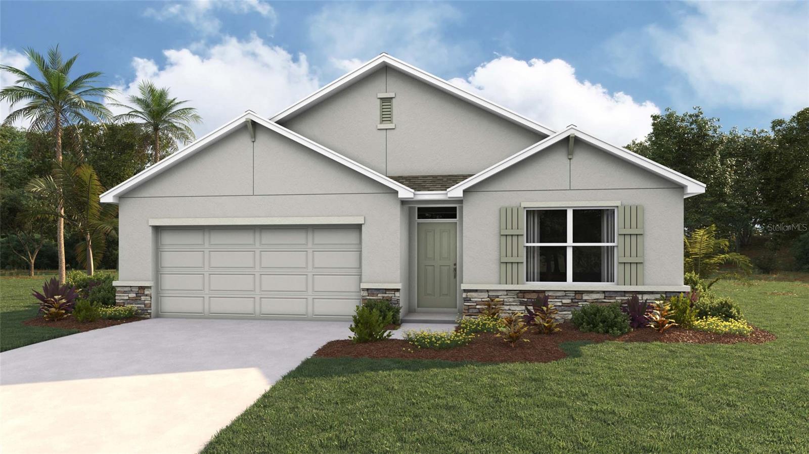 Under Construction. Welcome to a spacious and inviting 4-bedroom, open-concept and all concrete block constructed home where design meets functional elegance. The seamless flow between living areas and the kitchen creates an expansive environment for both daily living and entertaining. The kitchen is a focal point of this home and designed for style and convenience including a stainless-steel range, microwave, built-in dishwasher. Four well-appointed bedrooms and located in the front of the home and nearby a full bathroom. The primary bedroom features an ensuite bathroom, double vanity, and walk-in closet. The laundry room is complete with a washer and dryer hook up. This residence embodies the perfect harmony of openness and privacy. The Cali is complete with a state-of-the-art smart home system. Pictures, photographs, colors, features, and sizes are for illustration purposes only and will vary from the homes as built. Home and community information including pricing, included features, terms, availability and amenities are subject to change and prior sale at any time without notice or obligation. CRC057592.