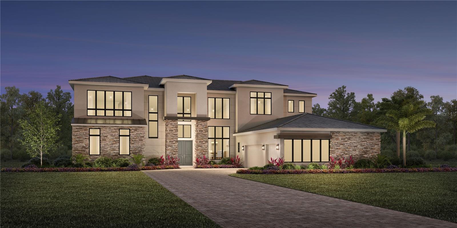Under Construction. TOLL BROTHERS in Beautiful Bella Collina -- offering one acre+/- lake front or green belt homesites in a gated, country club setting. This impressive LAKE FRONT Montech Transitional home features 6 BEDROOMS, 7 ½ BATHS and 4-CAR GARAGE. The inviting front entry leads you to the 2-story foyer flanked by a spectacular 2-story DINING ROOM and view of the formal LIVING ROOM featuring coffered ceiling, 2-story windows providing magnificent views of Lake Apopka, an enormous outdoor living area with cabana bath and sparkling pool. The GREAT ROOM, with its 10’ sliding glass doors bringing the outdoors in, is perfect for entertaining and casual dining. A cook’s delight kitchen has many outstanding appointments; NATURAL GAS 48" JennAir Range with double oven, luxurious stacked wood cabinets, QUARTZ WATERFALL CENTER ISLAND, WALK-IN PANTRY, and separate WET BAR. The pristine PRIMARY SUITE with OVERSIZED DUAL WALK-IN CLOSETS, is enhanced by the private entry RETREAT, with beautiful French doors to the private covered lanai perfect for viewing the lake. The spacious spa-style bath includes DUAL VANITIES, FREESTANDING TUB, and separate walk-in shower. A large LOFT with views of the lake complement the 3 private bedrooms and across the BRIDGE is the SECOND PRIMARY SUITE with BALCONY overlooking the gracious backyard and lake. All with private baths and spacious walk-in closets. Completing this remarkable home is the 1st floor office and secluded ensuite guest bedroom. Many beautiful finishes have been selected for you - sit back, relax and let Toll Brothers build your new dream home in this exceptional community featuring outstanding amenities including 2 delicious restaurants, tennis courts, spacious fitness center, community pool complex, and the challenging Championship Sir Nick Faldo designed 18-hole golf course.