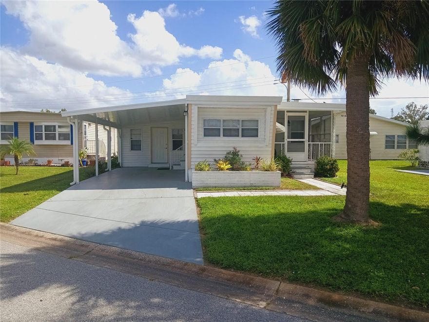 Furnished 2BR/2BA home with 1,142 sq ft of living space and an optional third bedroom. Features include a remodeled kitchen with quartz countertops, new appliances, gas stove, and refrigerator with ice maker, plus luxury vinyl flooring, tiled bathrooms, walk-in showers, screened porch, new TPO roof, and carport. Located in Tri-Par Estates, enjoy year-round amenities like a heated/cooled pool, upcoming spa, pickleball, fitness center, game rooms, and arts and crafts classes. The clubhouse hosts regular social events. Minutes from downtown Sarasota, beaches, shopping, dining, and the airport. Land ownership included with no direct HOA fees—annual fee of $1,648 is part of property taxes. Golf cart-friendly with optional RV/boat storage. Schedule your showing today!