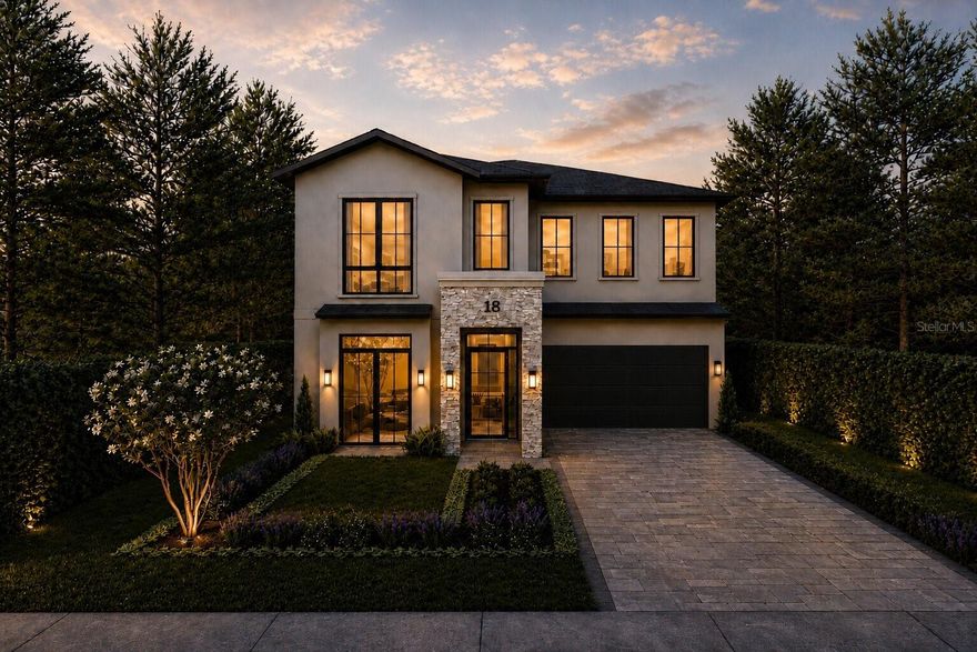 Under Construction. This is where College Park living feels different—this newly constructed 5-bedroom, 4.5-bath residence offers 3,510 heated square feet, complete with a private pool, summer kitchen, and elevated modern finishes throughout.

Set within one of Orlando’s most established neighborhoods, 18 E Steele Street delivers a lifestyle defined by proximity and ease—morning walks to Edgewater Drive, evenings split between local dining and private outdoor living, and a home environment that balances connection with retreat.

The main level opens with 10-foot ceilings, level 5 smooth-finish walls, and wide-plank engineered hardwood flooring, creating a clean architectural foundation shaped by natural light. A first-floor guest suite provides flexibility, while the second level introduces a loft and a well-separated primary retreat. Construction quality is evident throughout, including concrete block construction on the first floor, spray foam insulation, and a cohesive, design-forward material palette.

At the center of the home, the kitchen anchors the space with a full Thermador appliance suite, Calacatta Laza Oro countertops and backsplash, custom cabinetry, and a large island designed for both preparation and gathering. A dedicated wine bar with integrated cooler and illuminated shelving adds a level of functionality typically reserved for fully custom homes. The primary suite is intentionally composed, featuring refined wall detailing and a spa-inspired bath with a freestanding soaking tub, dual rain showers with handheld fixtures, backlit mirrors, and a custom walk-in closet designed with both scale and usability in mind.

Expansive openings create a seamless transition to the outdoor living space, where a covered lanai, summer kitchen, marble flooring, and private pool are framed by curated landscaping and lighting—designed for year-round use and effortless entertaining.

Located just moments from Edgewater Drive’s dining and retail corridor, with convenient access to Downtown Orlando, the home offers both neighborhood character and connectivity. Zoned for Princeton Elementary, College Park Middle, and Edgewater High School.

18 E Steele Street is a residence defined by execution—where design, construction, and livability are aligned with intention.