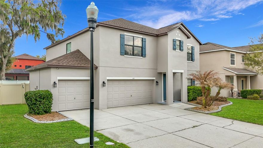Welcome to 313 Oak Landing Drive, located in the highly sought-after gated community of Oak Landing within Imperia Lakes in Mulberry. This spacious 4-bedroom, 2.5-bath two-story home offers the perfect blend of space, functionality, and major recent upgrades—making it truly move-in ready.

Major updates immediately set this home apart, including a NEW ROOF installed in 2025 by Hightower Roofing, fresh EXTERIOR PAINT (2025), fresh INTERIOR PAINT (2025), and a new ENERGY-EFFICIENT WATER HEATER (2025). Additional improvements include A/C systems replaced in 2019 and 2022, a DISHWASHER installed in 2023, newer carpet throughout the home, an OWNED WATER SOFTENER system, and SECURITY CAMERAS that will remain with the property.

Step inside and you’ll notice the soaring ceilings, elegant architectural arches, and a versatile formal living and dining space that creates an inviting first impression. The layout flows naturally into the spacious kitchen, dinette, and great room—an ideal setup for everyday living and entertaining.

Sliding glass doors lead to an expansive screened lanai measuring nearly 40 feet across the back of the home, creating a true outdoor living space. The lanai overlooks a vast backyard enclosed by pristine PVC fencing, providing privacy and ample space for gatherings, pets, or simply enjoying quiet evenings outdoors.

Upstairs, the spacious primary suite serves as a comfortable retreat with a large en-suite bath, an oversized walk-in closet, and bonus storage. Three additional generously sized bedrooms provide flexibility for family or guests, while a versatile bonus/flex room offers the perfect space for a home office, media room, or playroom.

Additional features include a convenient downstairs powder bath, large under-stair storage, a built-in closet, a walk-in pantry off the kitchen, and an inside laundry room where the washer and dryer remain with the home.

This incredible property is conveniently located near the Polk Parkway, offering quick access to I-4, major metro areas, local theme parks and attractions, shopping, dining, and Florida’s beautiful beaches.

Homes in Oak Landing offering this combination of space, updates, and location are rare. Schedule your private showing today.