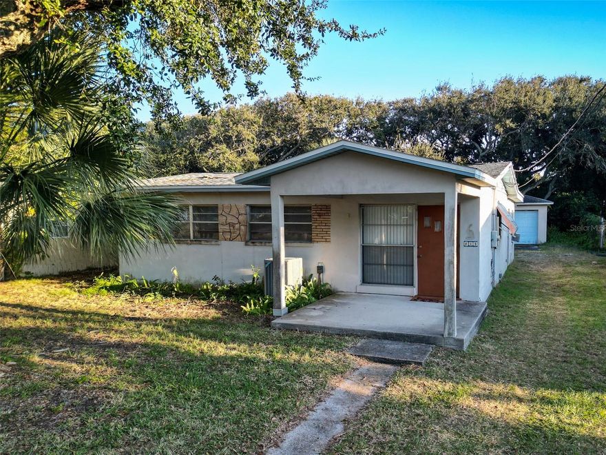 If you are looking for a new project on Beachside, don’t miss this home on the “Avenues”.  Situated on a nice deep treed lot, the property offers the valuable bonus of a detached 2 car garage in the rear.  Great location close to beach walkover.   Publix shopping just 5 blocks away and Flagler Avenue just 1.4 miles away.  Concrete construction.  Roof on main home 2012, HVAC 2017, water heater appx 2021.  The garage was built in 2001.   Washer and dryer are in the shed.  Cash contracts would be best.  Note the piano in the living room and the car in the garage will be removed prior to closing.