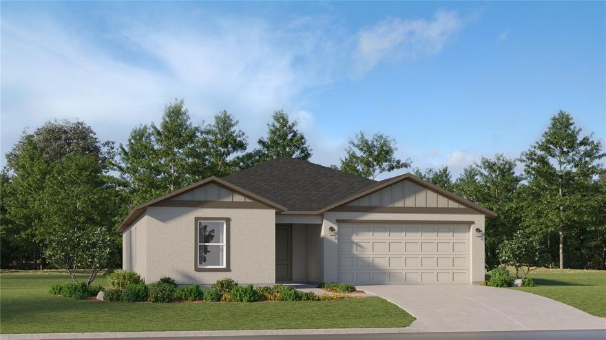 This single-story home shares an open layout between the kitchen, dining area and family room for easy entertaining, along with access to an outdoor space for year-round outdoor lounging. A luxe owner's suite is in the rear of the home and comes complete with an en-suite bathroom and walk-in closet. There are three secondary bedrooms at the front of the home, ideal for overnight guests or residents needing additional privacy, as well as a flex space that can transform to meet the household’s needs.
