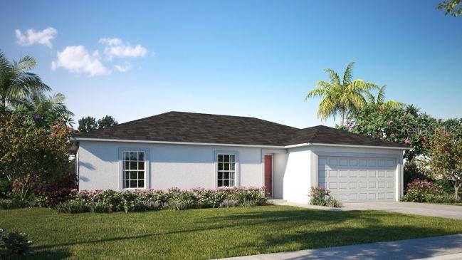 Under Construction. Introducing a home that redefines functional elegance in the heart of Palm Coast. This beautifully designed 3-bedroom residence offers a stylish and practical layout, perfectly tailored for embracing Florida living. Located just 20 minutes from Flagler Beach, it provides easy access to coastal recreation and lifestyle.
The thoughtfully planned floor plan flows seamlessly from the foyer into the main living areas. Two bedrooms are positioned at the front for added privacy, while the owner’s suite is tucked away at the rear, featuring a spacious walk-in closet and an ensuite bathroom with a double vanity and walk-in shower—creating a serene private retreat.
The open-concept, L-shaped kitchen is both stylish and functional, flowing effortlessly into the dining nook and great room. Four LED lights brighten this inviting space, making it ideal for family gatherings and entertaining.
Step outside through the sliding screened door in the great room to enjoy the generous 10x20 patio—perfect for outdoor relaxation and soaking in Florida’s year-round sunshine. Ceramic tile flooring extends throughout the main living areas, while plush carpet adds warmth and comfort to the bedrooms. A centrally located laundry room makes daily chores simple and convenient.
Modern smart home features, including Deako switches, a keyless entry smart lock, and a Ring Video Doorbell, add convenience and security. Durable architectural shingles crown the home, which rests on a nicely sized lot enhanced by thoughtfully designed curb appeal.
All this is backed by a full builder warranty, providing peace of mind.
With its modern finishes, smart upgrades, and seamless indoor-outdoor living, this home is truly a must-see. Don’t miss your chance—schedule your private tour today!