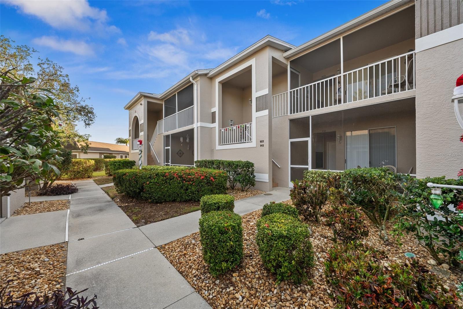 REMODELED, contemporary GROUND FLOOR condominium located on Castle Point Drive in Stoneybrook Golf & Country Club is now on the market. This meticulously maintained and fully furnished two-bedroom, two-bath unit is situated within the highly sought-after GOLF and tennis COMMUNITY of Stoneybrook. The condo features newly installed luxury wooden laminate flooring throughout, enhancing ease of living, while updated lighting and ceiling fans contribute to the overall appeal. The master en-suite bathroom serves as a welcoming retreat, complete with a spacious, modern tiled walk-in shower, an updated sink vanity, and a linen closet. The master bedroom is equipped with two walk-in closets and a glass sliding door leading to an additional enclosed lanai. Enjoy the serene and private views of the preserve, surrounded by abundant nature. The second remodeled full bathroom includes a luxurious vanity and a tub/shower combination. The guest bedroom also features a walk-in closet for added storage convenience. Additionally, there is a dedicated laundry room equipped with shelving and a full-size washer and dryer. Condo has a deeded 1 car garage with plenty of room for your car, beach toys and sports gear. Walk out your front door to your own heated community pool and screened in deck area to visit with neighbors and enjoy the sunshine. Stoneybrook Golf and Country Club is an established community with top-notch amenities that include an 18 hole Arthur Hills designed golf course, lighted Har Tru tennis/pickleball facilities, well-stocked pro-shop, bocce court, an additional heated pool and spa, full service restaurant/bar/meeting rooms, well-equipped fitness center, yoga/dance room, sharing library, walking/biking trails, fishing spots, and loads of planned activities! In 2024, the GOLF COURSE went through a COMPLETE REDESIGN and is now open to the members!
Stoneybrook is a prime location close to the Legacy Trail, minutes to area beaches, shopping, the arts, restaurants and all Sarasota and Venice has to offer! Stoneybrook offers its members more than a residence but a social lifestyle to enjoy for years to come. Make your appointment now to see this awesome condo/life style. Come and discover Florida living at its finest!