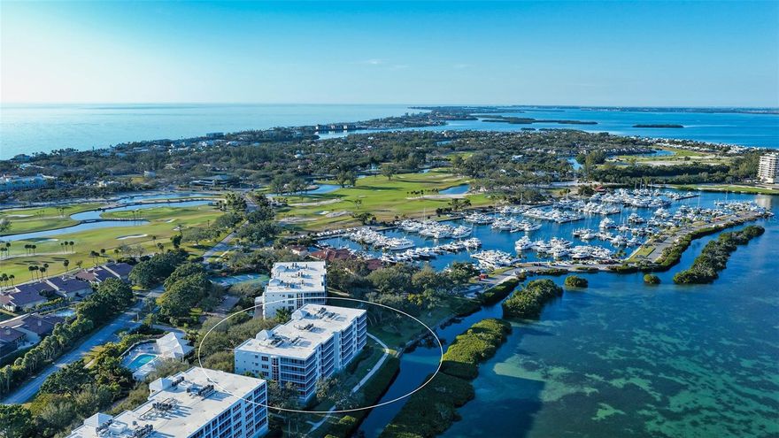 Welcome to Marina Bay, one of the most coveted condominium residences within the guard-gated Bay Isles community on Longboat Key. This expansive three-bedroom, three-bath residence offers 3,383 square feet of light-filled living space and exceptional privacy, sharing the floor with only one other residence. Enjoy sweeping panoramic views of Sarasota Bay and downtown Sarasota from the oversized screened balcony—an ideal setting for morning coffee, evening relaxation, and watching the abundant birdlife and marine activity. A second west-facing balcony captures spectacular Gulf sunsets, offering the best of both sunrise and sunset living. Marina Bay Plaza delivers a true resort-style lifestyle, featuring a large heated pool, tennis courts, pickleball courts, and a fitness center. Take leisurely strolls along the neighboring marina or around the picturesque Longboat Key Club Harbourside Golf Course. Ideally located, this residence is just a half-mile walk to Publix, CVS, and local shops, and only one mile from the new St. Regis Longboat Key Resort. Membership to the Longboat Key Club is available separately, providing access to world-class golf, dining, tennis, pickleball, and beach amenities.  Whether as a full-time residence or an exceptional vacation retreat, this is a rare opportunity to enjoy luxury, convenience, and resort living on Longboat Key—truly, the best of island life.
