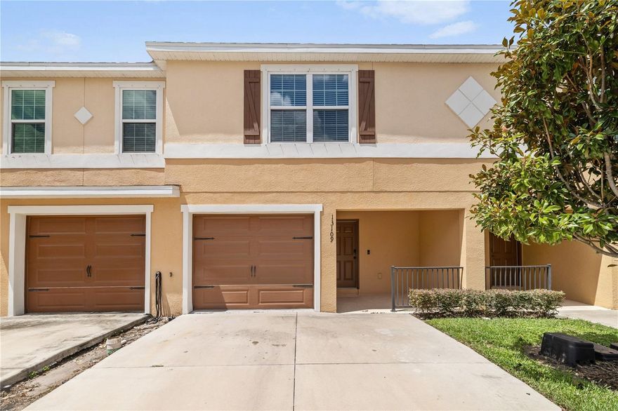Built in 2020, this townhouse in the gated Tuscany Bay community offers an open floor plan with generous living areas a private screened in lanai for outdoor enjoyment.  The kitchen is equipped with stainless steel appliances, granite countertops and ample cabinetry.  The main level of this townhome also offers a convenient half bath to serve guests.  Upstairs, the spacious primary suite offers a walk-in closet, linen closet, and ensuite bathroom featuring dual vanities and a fully tiled glass-enclosed shower.  Two additional bedrooms share a full hall bath and are complemented by abundant storage with two linen closets.  The interior has been refreshed with brand new carpet throughout the living room and all bedrooms.  Residents can enjoy a community pool, secure gated entry, and an ideal location close to shopping, dining, and major highways.