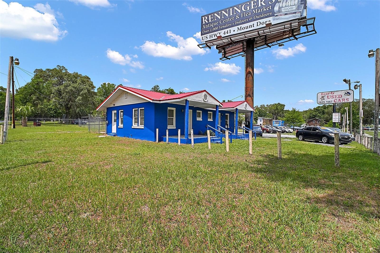 This commercial front property is a must see!!! This 1.61 acre lot has a B-4 zoning. Located in a prime location off S Pine Ave with a heavy traffic count over 20,000. This property is currently been used as an auto dealership, with 2 offices, and 2 covered carports.