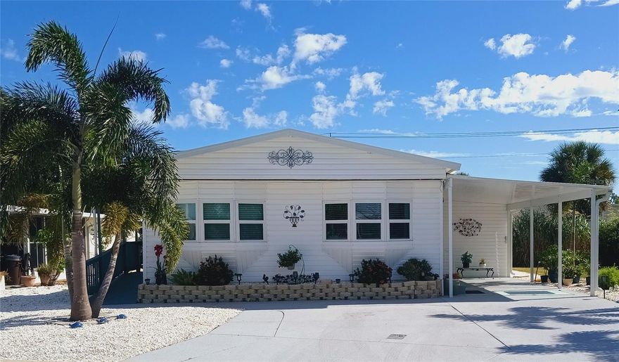 This updated 2-bedroom, 1-bath residence encompasses 1,194 square feet of living space and features newly finished walls and ceilings with recessed lighting. The home is enhanced by bamboo flooring, luxury vinyl, and a tiled bathroom. The remodeled bathroom includes a walk-in shower and a freestanding soaking tub, while the renovated kitchen offers a center island, deep drawers, quartz countertops, soft-close cabinetry, a lazy susan, garbage disposal, dishwasher, microwave, range, and a refrigerator with French flex doors. Washer and dryer located inside the house for easy convenience. Additional amenities include a professionally landscaped yard, newer central air conditioning with updated ductwork, and a 2024 mini split unit for efficient year-round climate control. The property also boasts a newer water heater, new vapor barrier, vinyl siding, and a Deco Crete Epoxy driveway. Large free-standing shed provides tons of extra storage. There is a single-space carport with driveway accommodation for three vehicles. Tri-par Estates boasts an array of fantastic amenities, including: Heated and cooled large pool—perfect for year-round swimming, brand-new large spa—almost finished and ready for you to relax, tiki hut, Pickleball courts, Fitness center, shuffleboard and miniature golf, horseshoes, game rooms with ping-pong and billiards, arts and crafts classes (sewing, painting, and more). The spacious clubhouse is the heart of the community, hosting dinners, dances, meetings, and more. It’s an ideal space for socializing and making new friends.
Located just minutes from downtown Sarasota, you'll have easy access to marinas, shopping, dining, museums, and the Sarasota airport. And when you're ready to relax, the world-famous Siesta Key and Lido Key beaches are just a short drive away!
In this special park and recreation district, you own your own land, with no direct HOA fees to the association. The annual fee of $1,648 is paid in your property taxes. Plus, this is a golf cart-friendly community with optional storage for your RV or boat when spaces are available. Don’t miss the chance to live in this vibrant, well-established community. Schedule your showing today!