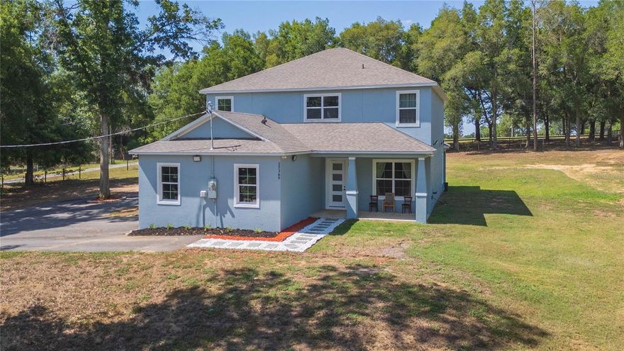 Welcome to peaceful living in Dade City! Built in 2024, this stunning 2-story home sits on 2.5 acres and offers the perfect blend of modern finishes and open space with NO HOA and NO CDD. Featuring 5 bedrooms, 4.5 bathrooms, and a spacious layout designed for both everyday living and entertaining, this property is loaded with upgrades throughout. The kitchen showcases granite countertops, 42-inch upper cabinets, and ample storage space, while double-pane windows provide energy efficiency and natural light throughout the home. Outside you can enjoy plenty of room for animals, hobbies, or equipment with a 16x23 pole barn equipped with electric and a fully fenced 29x43 animal pen. Whether you're looking for space to spread out or to enjoy country living with modern conveniences, this property offers endless possibilities in a growing area of Pasco County.