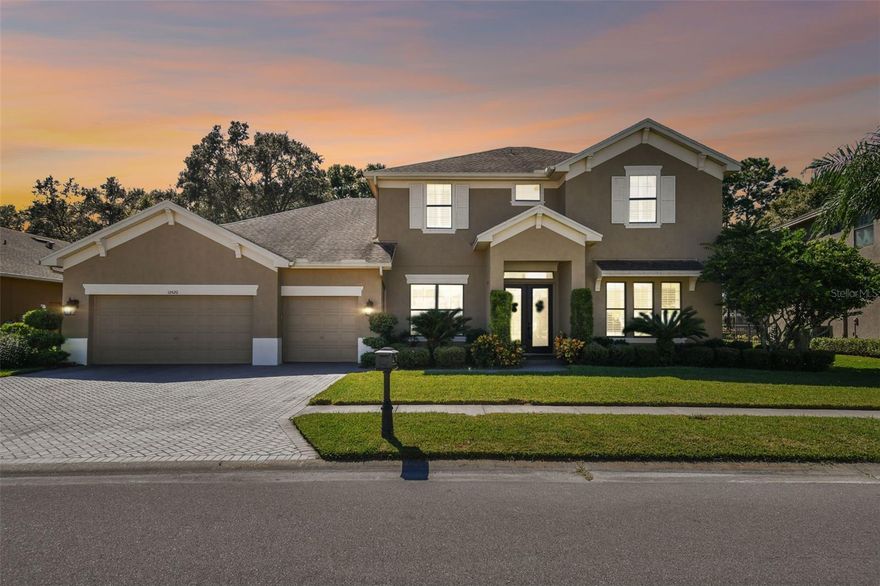 Welcome to a home that's more than just a house—it's a gateway to a vibrant and fulfilling lifestyle. Nestled within the embrace of the highly sought after gated community of The Eagles, this four-bedroom, three-and-a-half-bath haven offers an array of features that promise not just comfortable living, but a rich tapestry of experiences. As you step inside, you'll immediately notice the thoughtful design of this energy-efficient home. Hurricane shutters provide peace of mind during stormy seasons, while reclaimed water keeps your outdoor oasis lush and green. And what an oasis it is—a screened-in pool and spa await your moments of relaxation, all while offering breathtaking views across two tee boxes, creating an ambiance of tranquility that's truly unmatched. The community itself is a testament to a life well-lived. Boasting not one, but two golf courses, acres of conservation areas teeming with wildlife, tennis courts, basketball courts, and a covered playground, there's no shortage of opportunities for outdoor enjoyment. The calendar here is filled with family-friendly events, from the Christmas golf cart parade to Halloween Trunk or Treat, an Easter Egg Hunt, the Energize 5k, and so much more. Stay in the loop with the community magazine, and revel in the spirit of togetherness that defines this neighborhood. Inside, the open floor plan is designed for modern living, with the first-floor master bedroom offering a private retreat. The kitchen is a culinary delight, adorned with granite countertops, wood cabinets, and stainless steel appliances—all included. And for added convenience, the washer and dryer are part of the package. Upstairs, a huge bonus room provides limitless possibilities for recreation and relaxation. One of the four bedrooms even boasts an en-suite bathroom, while a Jack-and-Jill bathroom further enhances your comfort. There's a 24-hour security guard stationed at the gate, ensuring your peace of mind. On top of everything else The Eagles has to offer, don't forget about the A-Rated schools. Located with easy access to shopping and restaurants, this home isn't just about the features—it's about crafting a life filled with moments of joy, discovery, and connection. It's not just a house; it's a place to make memories and truly call home. Schedule your private showing today or click the link to take a virtual tour https://my.matterport.com/show/?m=mEAyxq3GYut&brand=0&mls=1&