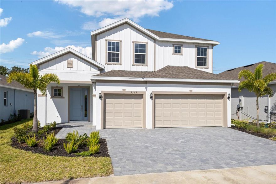 We are now selling in Venice's newest community conveniently located on Jacaranda Blvd. near Center Rd. Shopping, restaurants and medical facilities are all nearby. Easy access to I-75 for quick commutes to Sarasota, Tampa and Ft. Myers. Brighton is just 5 miles from the Gulf's beautiful beaches, downtown Venice, and is surrounded by numerous golf courses. With low fees, convenience and more, Brighton is the new place to call "home." The Vero floor plan is a 2331 SF, 4 bed/2.5 bath/3-car garage, two-story home designed for easy living. An inviting foyer leads you into an open concept with large family room, kitchen and cafe area with bone colored 17'x17' ceramic tile. The kitchen is smartly outfitted with Timberlake's Barnett cabinet design in Painted Linen with white quartz countertops. Tray ceilings in the family room and owner's suite add appealing detail to the overall aesthetic. The spacious owner's suite is conveniently located on the first level, while guest rooms and loft are located on the second level.