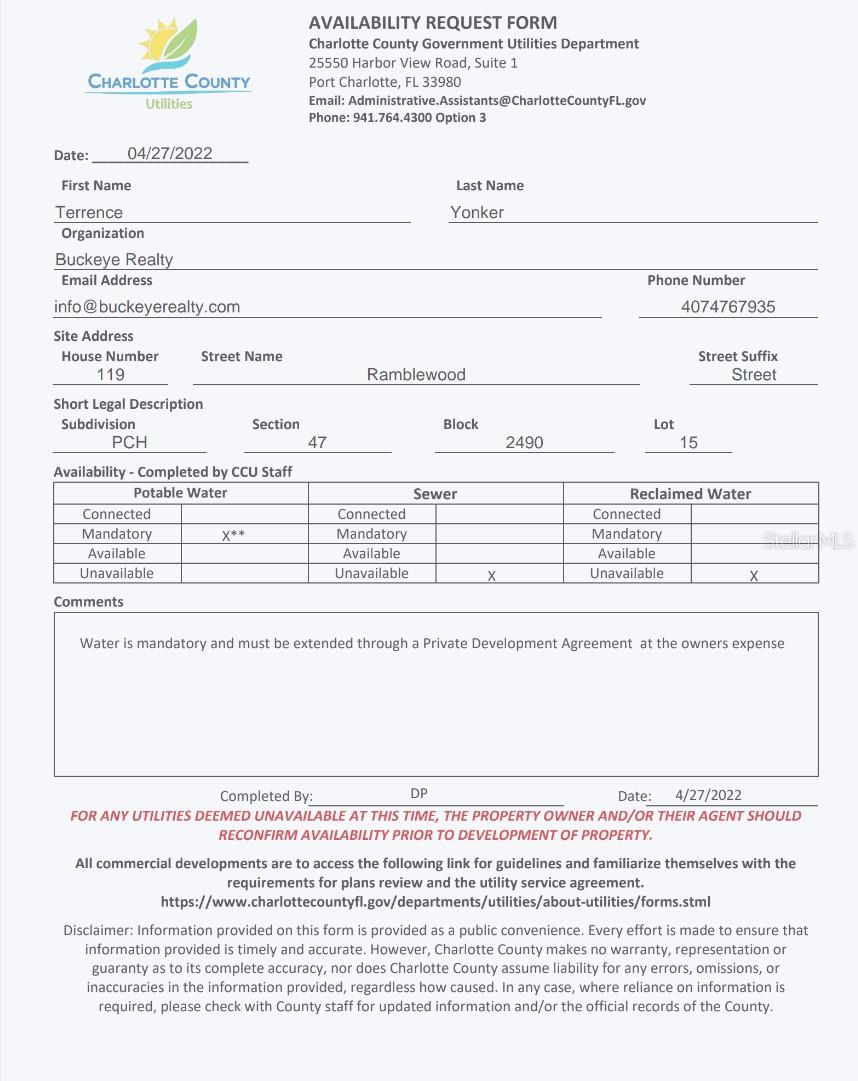 PORT CHARLOTTE SEC 047 - Land