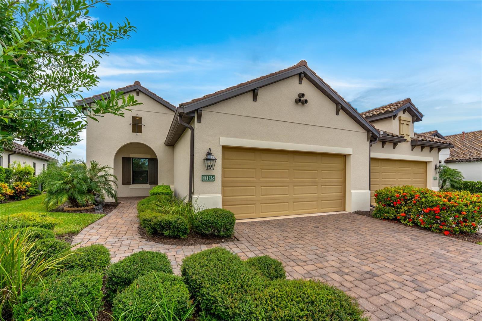 Here is your chance to live in the beautiful community of Boca Royale! Just bring your suitcases and move right in. This Sandcastle floor plan affords you spaciousness and privacy with three bedrooms, two bathrooms plus a Den. The gourmet kitchen will please the most discerning chefs with light quartz countertops, elegant white shaker style cabinets, stainless steel appliances, including a natural gas stove and a generous size island for entertaining. The kitchen is open to the Dining Room and Great Room with sliding glass doors leading to the extended covered, screened lanai with a water view. A coffered ceiling in the Great Room is complete with crown molding. Recessed lighting perfectly illuminates the simple, clean look throughout the home. Retreat to your roomy master suite with a water view. There is an oversized walk-in closet and ensuite bathroom adored with dual vanities, topped with quartz and a glass enclosed, walk-in tile shower. This bright and airy home has room for all of your guests to stay comfortably in the second or third bedroom in addition to the den which can double as an at home work space. The second bathroom is fully upgraded with a glass enclosed shower and quartz countertops. You will fall in love with this beautifully decorated and generously enhanced home. The furniture, decor, washer and dryer are included! Tile floor flows throughout, custom landscaping, recessed lighting, ceiling fans and pendant lighting, all situated on a premium lot with a pond view. Enjoy all of the social amenities such as pickleball, tennis, golf and fitness. Meet up at the clubhouse for lunch, dinner and drinks, relax at The Resort Pool, complete with cabanas and an outdoor kitchen for neighborhood festivities. Manasota Key is minutes away with three public beaches to catch some rays and enjoy the crystal clear gulf water. Experience world class fishing and boating minutes from your front door. Come experience all the Gulf Coast of Florida has to offer. Make Boca Royale your home!