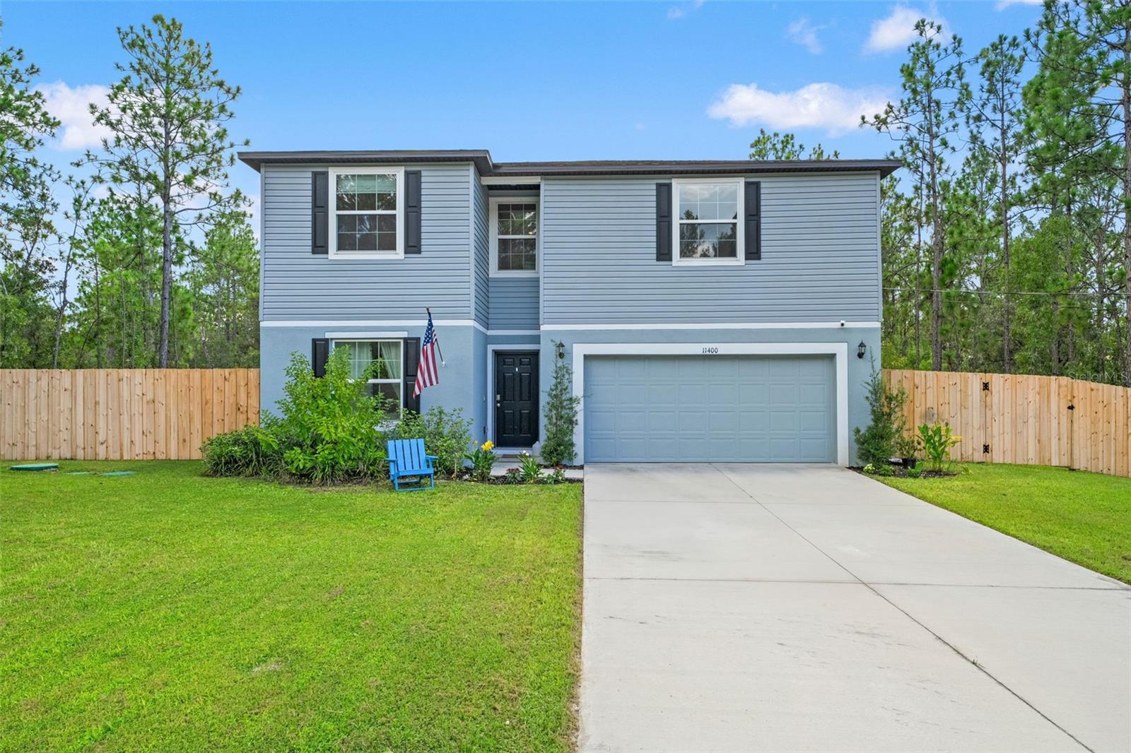 Discover this 2 years new 2 story home with 2,246 sqft of living space, situated on a half-acre lot. No HOA or community fees. This thoughtfully designed home invites you in through a covered porch and into the welcoming entry foyer. Featuring five bedrooms, three bathrooms, and a two-car garage, this home is perfect for modern living. The garage provides convenient access through the foyer, leading directly to the well-planned kitchen. The great room and dining room overlook the patio, creating a seamless blend of indoor and outdoor living for all-weather enjoyment. The expansive owner’s suite offers a private retreat with a dual-vanity ensuite, a luxurious walk-in shower, and his and her closets (walk in). Four additional bedrooms and two full bathrooms ensure plenty of space for family and guests, providing the ideal balance of comfort and practicality. With its blend of style and functionality, this home offers the perfect space for entertaining, relaxing, and creating lifelong memories. The home also come with a custom installed Reverse Osmosis under kitchen sink filtration system and Speed Queen washer and dryer.