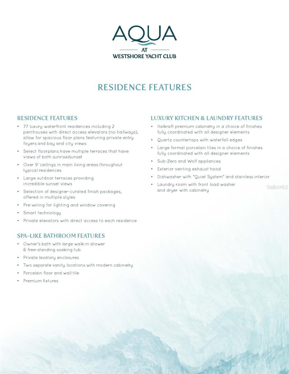 WESTSHORE YACHT CLUB, AQUA VILLAS - Residential