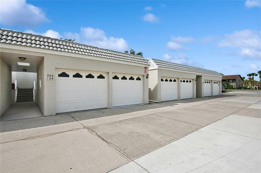 Stylishly Renovated First-Floor Condo with Garage! Welcome to effortless living in this beautifully updated 2-bedroom, 2-bath first-floor condo offering comfort, style, and convenience. Luxury vinyl plank flooring flows throughout, creating a modern, low-maintenance living space.
Enjoy the ease of your private garage, complete with ample storage cabinets, and enter the home through either the garage foyer or the welcoming front entry. Inside, an open-concept floor plan provides the perfect setting for entertaining or relaxing.
The updated kitchen is a true highlight, featuring brand-new cabinetry, a stylish tiled backsplash, and a sleek granite breakfast bar ideal for cooking, dining, or hosting guests. Additional features include stainless steel appliances (refrigerator, dishwasher, microwave, and range/oven), recessed lighting, a ceiling fan, pantry, and a convenient in-unit stackable washer and dryer.
The kitchen flows seamlessly into the dining area with a chic globe chandelier and into the bright living room, complete with a ceiling fan and access to a screened-in lanai. This private outdoor space offers peaceful garden views and sunny southern exposure—perfect for morning coffee or evening relaxation.

Down the hallway, you’ll find a utility closet, linen closet, guest bath, and the front bedroom, which features a double closet, ceiling fan, and blinds for added privacy.

Located in the desirable Golf Vista community, this condo is close to Venice and Nokomis Beaches, shopping, cafés, and restaurants along Venice Avenue. Convenient access to Sarasota