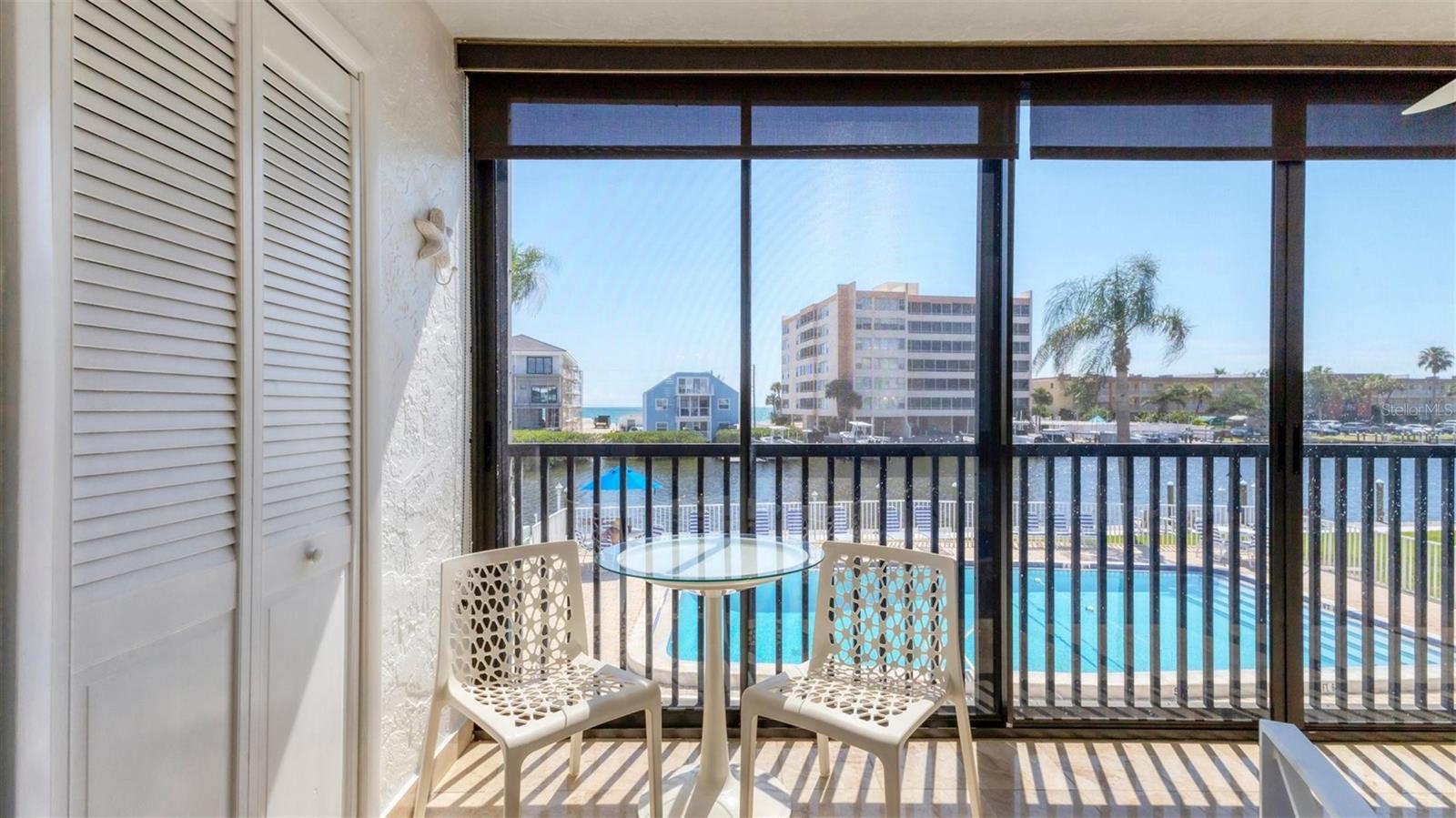 Available June 2025 through Septemeber 30 - -205 - Not available for Winter Season 2026.. - Siesta Key with a water view! Full King Sized Bedroom and Bathroom ( home also includes
custom built Bunk Beds for additional sleeping options) with so much extra interior space due to the Florida Room Being Fully Enclosed with
Windows. Enjoy sunset gulf views? Of course! Why not indulge from your own lanai? This cozy condo is the ideal spot for that tenant who loves island and beach life! Access to boat dockage, gulf AND canal views, laundry facilities, heated community swimming pool, and so much more!
From the moment you enter, you'll be swept away- the kitchen has been completely renovated to include stainless appliances and granite
countertops. This home features wood or tile throughout for cool comfort and easy-keeping. Perfect location for anyone wishing to walk on the soft sandy beaches, kayak on a quiet canal or take the trolley, bike, or scooter to Siesta Key Village for a day or evening of shopping and dining!
#24 is the perfect space to call your own right here in Paradise! Taxes and Fees will apply to base rent.