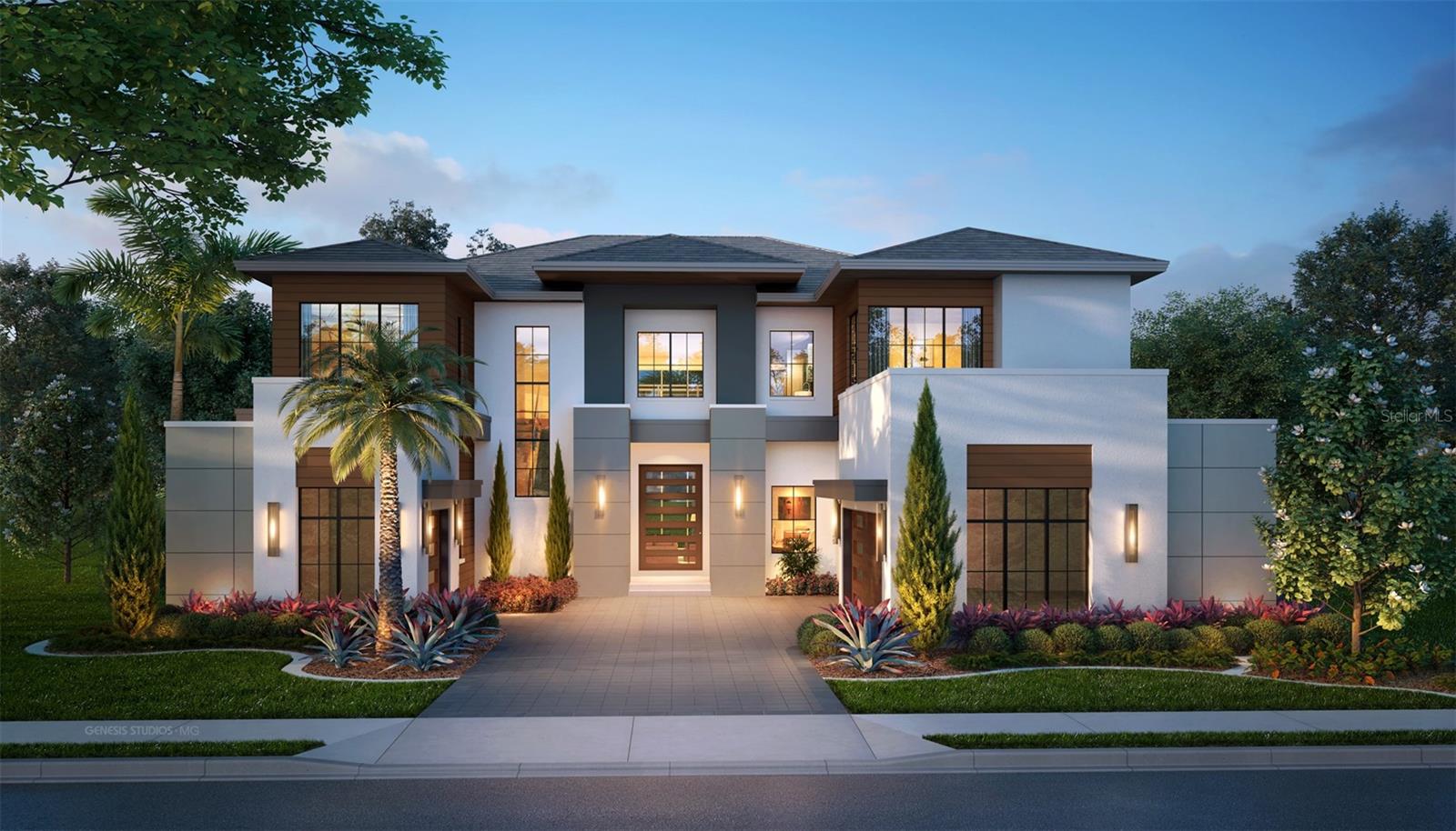 Under Construction. Under Construction. Being expertly built by DeVoe Custom Homes, and located in the new Cromwell expansion at Lake Nona Golf & Country Club, this luxurious custom home is perfectly situated with direct access to the Club’s amenity base, The United States Tennis Association’s National Campus, and Lake Nona’s Town Center.
The warm, contemporary residence boasts five bedrooms, five full and three half baths, ranging over an impressive 7,070 sq. ft. floor plan that flows beautifully from the foyer to a large family room complete with direct views of the private sanctuary that is the backyard. Also located on the main level, the owner’s suite has a gracious custom closet that conveniently connects to the private golf cart garage for quick access to the community’s preferred mode of transportation. The stunning kitchen features an oversized t-shaped island which maximizes efficiency and functionality, along with floor-to-ceiling pocketed sliding doors that seamlessly blend indoor and outdoor living. The beautiful landscaping highlights all this home has to offer and is the perfect backdrop to the spectacular outdoor oasis complete with an expansive temperature-controlled enclosed lanai, a resort-style pool, spa and summer kitchen.
Additional features include: Scullery kitchen, Second Floor Flex Room / Office, Three-Car Garage and Golf Cart Garage.