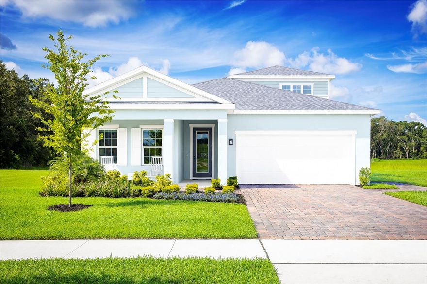 Pre-Construction. To be built. Welcome to Hammock Oaks in Lady Lake, Florida! Featuring a collection of single-family homes located directly east of The Villages. Only 2 miles from everything Lake Sumter Landings has to offer. Catch a movie at the Old Mill Playhouse, grab a bite to eat at The Flying Biscuit Café, or do a little shopping at the local stores. 15 minutes away is Lake Griffin State Park, which you can explore on the multiple hiking trails, with a paddleboard, or on a guided pontoon boat tour. Choose from some of our most popular one and two-story homes, with natural gas and included lawn maintenance. We offer personalized design options with our coordinated designer finishes. The Panama single-family home is what you always pictured for yourself. Step in from the 2-car garage or front porch and pass the first of 3 spacious bedrooms and a full bath with double vanity. A versatile flex space can be used as an office, a study, or a 4th bedroom. In the dining area, prepare to be wowed. This space is highlighted by a gourmet kitchen with a large island overlooking a lanai and a great room where friends and family will gather. Your luxurious owner’s suite includes a double vanity owner’s bath and a huge walk-in closet. The Panama is pure bliss. All Ryan Homes now include WIFI-enabled garage opener and Ecobee thermostat. **Closing cost assistance is available with use of Builder’s affiliated lender**. DISCLAIMER: Prices, financing, promotion, and offers subject to change without notice. Offer valid on new sales only. See Community Sales and Marketing Representative for details. Promotions cannot be combined with any other offer. All uploaded photos are stock photos of this floor plan. Actual home may differ from photos.