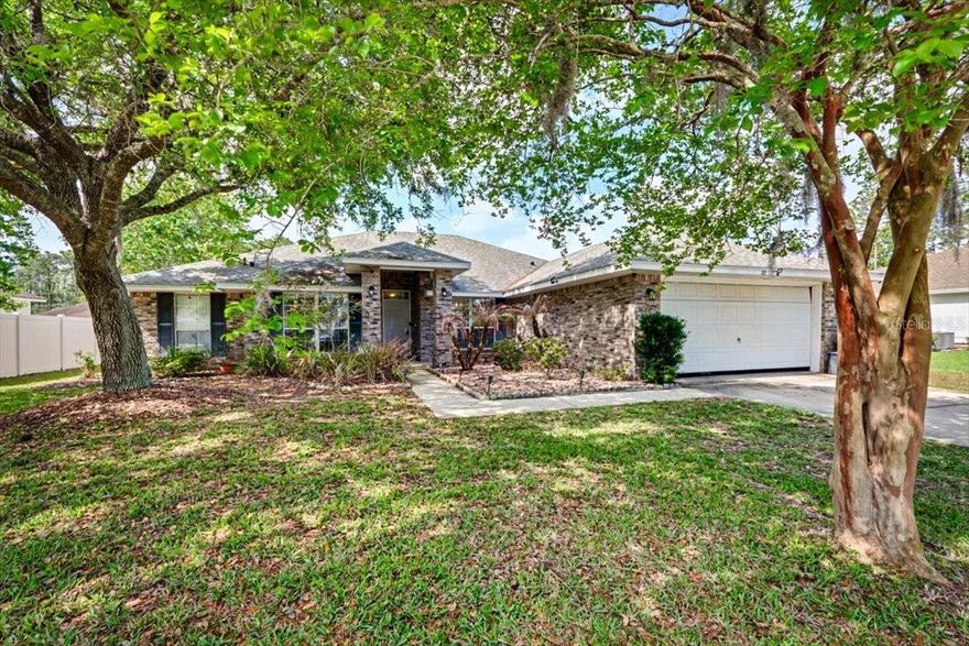 Rare opportunity with an assumable VA loan--potential buyers can step into favorable financing (subject to lender approval). Welcome to this beautiful single-story home in Palm Coast featuring 4 bedrooms, 2 bathrooms, and 2,575 sq ft of living space. Sitting on a 10,019 sq ft lot, there's plenty of room to add a pool, design your own backyard oasis, or simply enjoy the extra outdoor space--all with no HOA restrictions. This well-maintained home offers a durable brick exterior, a fully fenced yard ideal for pets or entertaining, and a functional open layout perfect for everyday living and hosting guests. The generous living areas offer flexibility, and the spacious bedrooms provide comfort and privacy. Built in 2005, it combines solid construction with timeless appeal. Conveniently located near shopping, dining, schools, and just a short drive to the beach, this property offers the best of Florida living. Whether you're looking for a primary residence, vacation home, or investment opportunity, this home checks all the boxes.