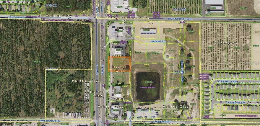 Prime commercial outparcel ready to turn dirt. This is a part of Webb's commercial plat. There is a master retention pond to service all of the out parcels, so no on site retention would be required. There are multiple points of access off of HWY 27 with turn lanes already in, & Davenport Blvd, and South Blvd. This sits in between Advanced Auto and Webb's Candy / Dunkin' Donuts. 5 miles south of I-4. Call today for more information.