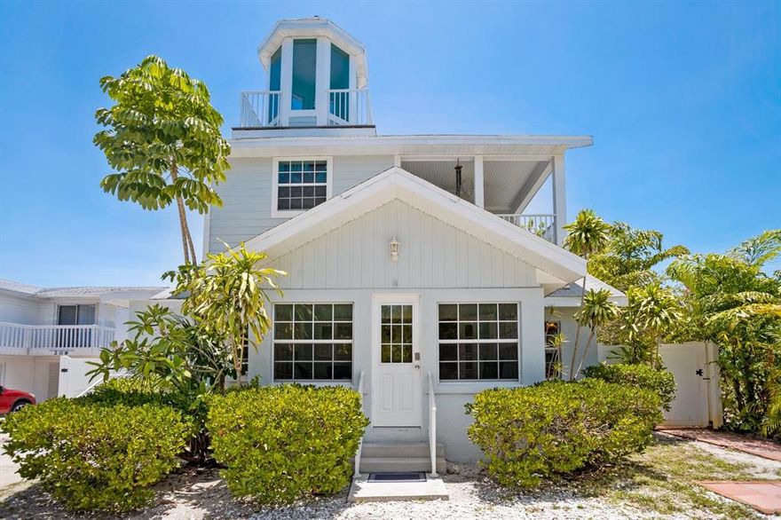 Anna Maria Island is all about Old Florida, This house is a reflection of that era past, present and future. Walk in the front door and you will be greeted by a sleeping porch that is now opened up to the living room. The high ceilings and spacious rooms are not common in older homes but this one has them, along with original hard wood floors. This was a most loved vacation home for this family for many many years, They are now ready to have a new family come in and enjoy it. There is 3 bedrooms downstairs and 2 full baths, the master is upstairs up the spiral staircase to the 2nd level. In the master suite you will also find a outdoor deck on the front of the house. A great place to have your morning coffee. There is also a 3rd level area where you can see views of the gulf of Mexico! The beach is a very short walk at the end of the street. The back yard is fantastic, there is currently a great raised open deck and there is plenty of room to put a pool and a large entertaining area, whether is be an outdoor kitchen or tiki bar. The sky's the limit on what you can do back there! Come see this gem today and with your personal touches it can be your piece of paradise. This home is currently a very popular vacation rental, so showings will be on turn over days.