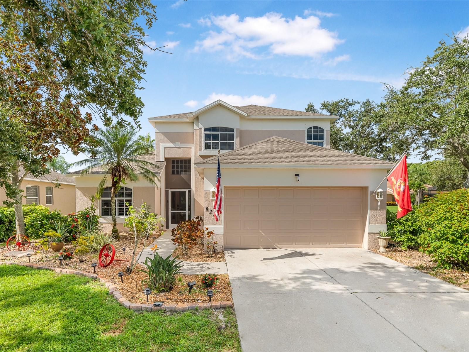 Located in Stoneybrook's peaceful, gated community, 8222 Haven Harbor Way embodies elegance, functionality, and comfort. The mature landscaping enhances the home’s curb appeal, drawing you into an inviting entrance. The open floor plan connects the main living spaces seamlessly, featuring a spacious kitchen, dining area, great room and loft. The main level also offers a luxurious primary bedroom suite with a walk-in closet, providing convenience and privacy. The en-suite bathroom has dual vanities, a garden tub, and a separate glass walk in shower, adding to the home’s refined appeal. Majestic ceilings elevate the airy atmosphere, creating an expansive, welcoming setting—perfect for entertaining or relaxing in style. The spindle staircase leads up to the open loft that is versatile and ideal for a second-story family room, activity area, or home office. Upstairs, two additional bedrooms and a full bathroom provide generous accommodations for family or guests, ensuring plenty of room and comfort. The secondary bathroom features a tub/shower combo and two vanity sinks. The spacious kitchen flows seamlessly within the open floor plan, making it ideal for gatherings. Designed with both style and functionality, it features two custom pantries, a hammered copper sink, stainless steel appliances, and ample storage to make meal prep effortless and entertaining a joy. Step outside to your private pool area, a true oasis surrounded by lush greenery that enhances the tranquil ambiance. This beautiful setting is perfect for unwinding or hosting guests, whether enjoying a morning coffee or evening cocktails poolside with no side or backyard neighbors. Inside utility room with laundry sink. New ood laminate flooring in great room, loft and bedrooms. Newer carpet on stairs. Ceramic tile flooring in wet areas. Additional features- keyless fingerprint/coded entry system, solar wireless security cameras, new landscaping, freshly painted interior and exterior, new Samsung Microwave. Stoneybrook’s resort-style amenities include an 18-hole public golf course with no mandatory fees, a refreshing community pool, hot tub, splash pad, state-of-the-art fitness center, and recreational facilities such as tennis, basketball, bocce ball, and pickleball courts, along with a dedicated dog park for your furry friends. This meticulously maintained home includes two newer high-efficiency air-conditioning units, a newer pool pump and heater, and updated appliances. Roof 2022, Exterior painting 2025. ADT Alarm system. Conveniently located near I-75, Tampa, pristine beaches, and premier shopping destinations, this residence offers the perfect balance of luxury and accessibility. Don’t miss your chance to experience the epitome of Florida lifestyle living. Schedule your private tour today and make this stunning property your new home! For added convenience, the home’s furnishings are available separately, offering a turnkey opportunity for those looking to move right in.