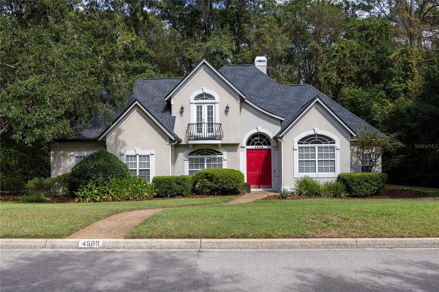 Welcome to this stunning former Parade of Homes Cover Home! Built by Atlantic Design, this French Country 4-bedroom, 2.5-bathroom home is located in the desirable Huntington neighborhood of Gainesville. As you step through the front door, you're greeted by a warm and inviting foyer that sets the tone for the rest of the home. Just off the foyer, a flexible sitting room offers the perfect space for a home office, reading nook, or creative studio. The formal dining room is ideal for hosting large gatherings and connects seamlessly to the chef’s kitchen through a hallway with a generous walk-in pantry. The kitchen is a dream, featuring an island with countertop seating, ample counter space, sensor faucet, and a bright breakfast nook surrounded by windows. The spacious living room boasts cathedral ceilings, tons of crown molding, a cozy fireplace, and elegant French doors that open to the backyard, perfect for indoor-outdoor living and entertaining. A conveniently located half bath serves guests with style and ease. The first-floor primary suite is a true retreat, with stunning ceiling details, abundant natural light, and direct access to the backyard patio. The luxurious en-suite bathroom offers a spa jacuzzi tub, walk-in shower, dual vanities, and two spacious walk-in closets. Walk up using the custom iron stair railing to upstairs where you’ll find three generously sized bedrooms, each with large walk-in closets and flexible space for guests, hobbies, or work-from-home needs. These bedrooms share a well-appointed full bathroom with a tub/shower combo and a double sink vanity. Step outside to your private backyard oasis, complete with a deck and a charming gazebo, perfect for relaxing or entertaining under the stars. You even have a 2 plus car garage with a work shop area. An abundance of storage closets, and even walk up attic with tons of storage space. Updates include a 2024 Roof and 2020 A/C. Don’t miss your chance to own this thoughtfully designed iconic home on a very private lot that has inspired even artists to paint it! All walkable to Starbucks, One Love Cafe, Farmer's Market, restaurants, UF Health, and more! All currently zoned for A rated schools (Meadowbrook, Fort Clarke, and Buchholz). Schedule your showing today!