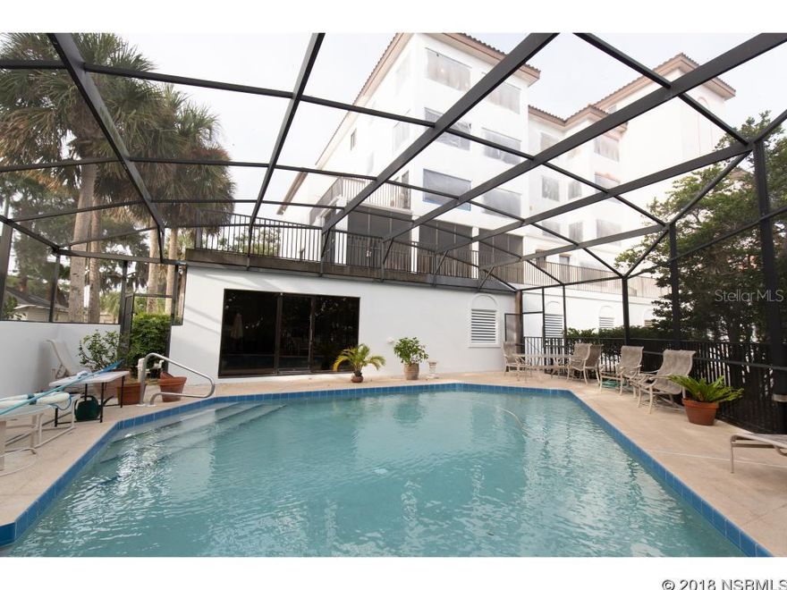 This lovely condo won't last long; high demand due to proximity to downtown, park, shops and restaurants. Sit in your living room or breakfast nook watching the boats and birds go by. Beautiful, light, open, spacious unit with many windows overlooking the Intracoastal.  Only 10 residences in this unique, secured complex.   Open, spacious unit feels more like a home with lots of natural light and neutral colors.  Recently painted and carpeted. Master bedroom is very large and has nice views to the north with a small patio. Very large master bath with private bidet and toilet.  Roman tub w jets.  Guest bedroom is large with en suite bathroom.  Open living room has wet bar and sun room with great views. Large kitchen has lots of cabinet and counter space with a breakfast nook area. Very large walk-in closets. Secured garage parking with 2 parking spaces and extra storage. Screened pool with sun deck; adjacent to club room with bathroom. $10k recent assessment paid by seller covers restoration and painting of bldg.  Very large laundry room with full size washer/dryer and laundry tub. Vinyl floor only in laundry room. ;LocationDescription: Condo ;Water: City