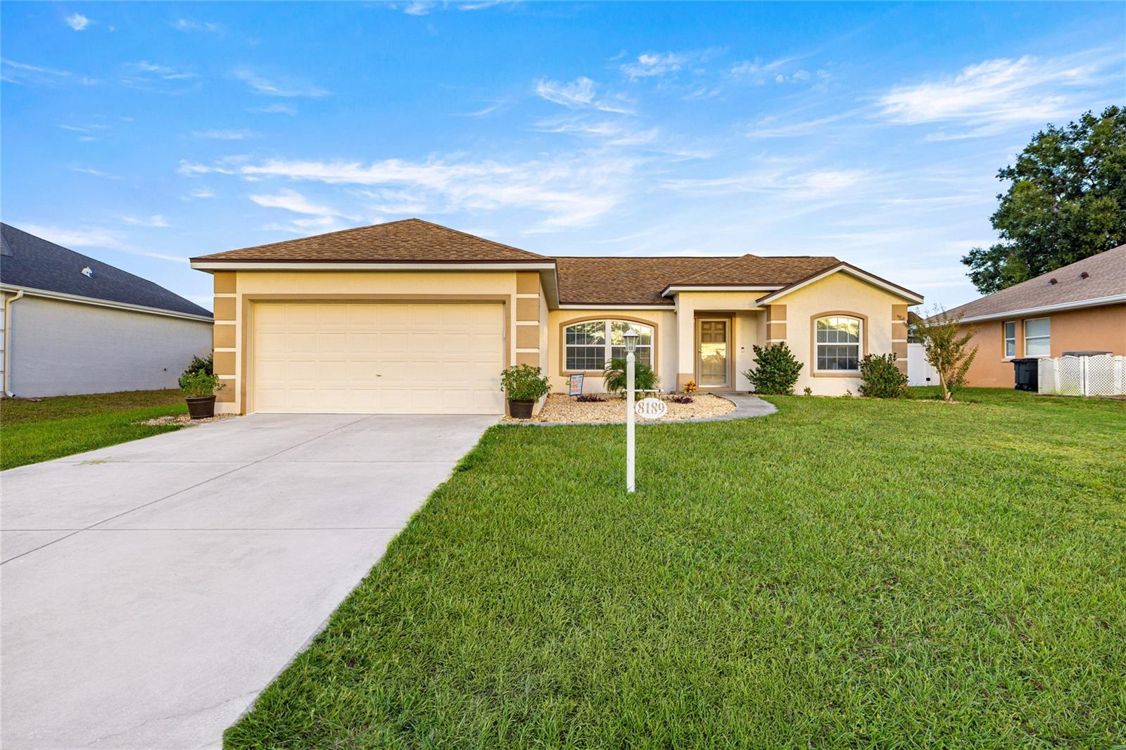 Perfectly located in the highly sought-after Harvest Meadow community in SW Ocala, this stunning home features 3 bedrooms and 2 bathrooms with newly remodeled luxury vinyl plank floors (2024). Enjoy peace of mind with updated windows (2018), a new roof (2020), and a new AC (2019), plus energy-saving front window tinting installed in 2024. The open-concept layout with a split floor plan creates a spacious and inviting atmosphere, while the kitchen offers convenient eat-in counter space. Step outside to a private, fully fenced yard with a lanai and white vinyl fencing-ideal for relaxing or entertaining. Close to restaurants, shops, hospitals, and just minutes from the World Equestrian Center and natural springs, this home combines comfort, style, and location. Schedule your private tour today!