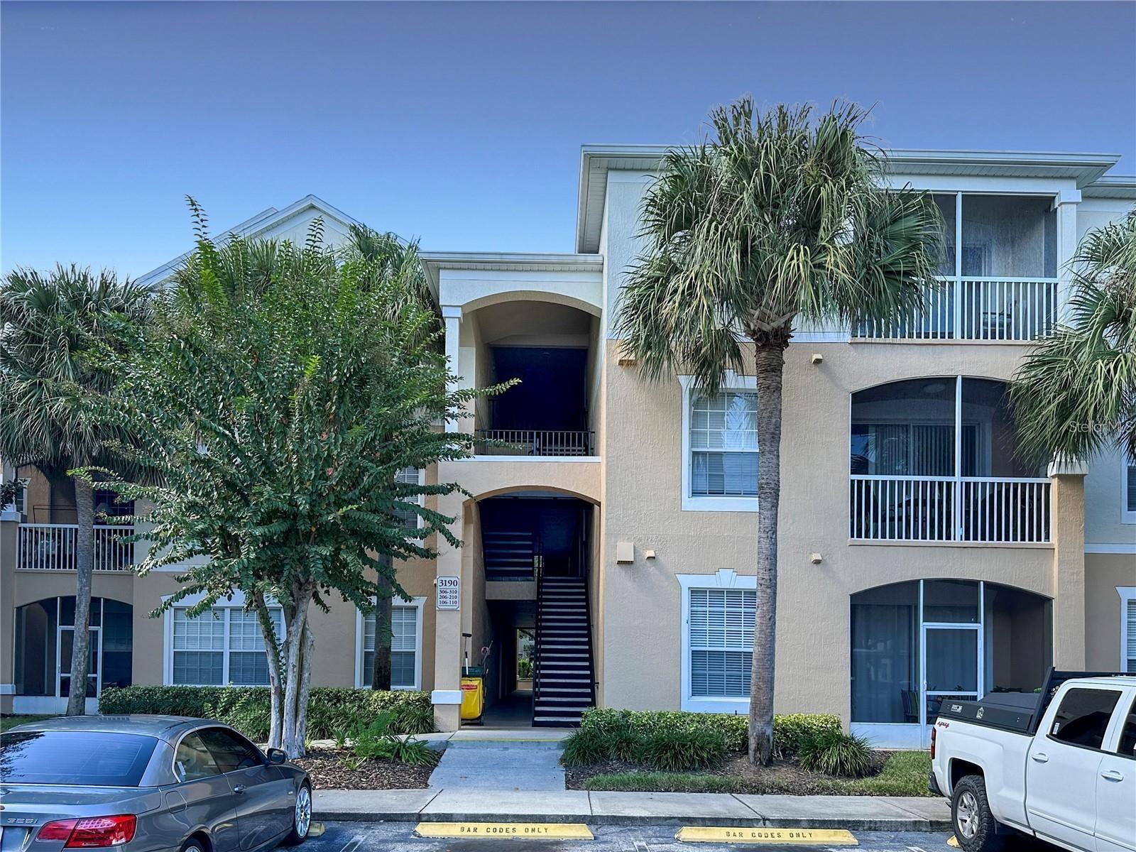 READY TO MOVE IN – this beautiful 3 bedroom, 2 bathroom condo located in the highly desirable GATED community of Stonebridge Place! This condo has an open & bright floor plan with 9'4" ceilings, has a lot of natural light. Upgraded features: "NO Carpet" Luxury Vinyl floors in all Bedrooms, Ceramic Tile in Kitchen and Bathrooms, spacious kitchen overlooking the living room from a pass through window. Both the kitchen and bathrooms have granite countertops, and beautiful updated cabinets and backsplash. Enjoy the fresh air on your private full screened-in balcony. This condo unit includes one covered reserved parking space, and rental the fee includes water, trash, and sewer! Enjoy the community amenities such as the gym, resort style pool and more! GREAT LOCATION, just minutes from Universal Resort, Millenia Mall, International Drive, Valencia College, Florida Turnpike, I-4, ou