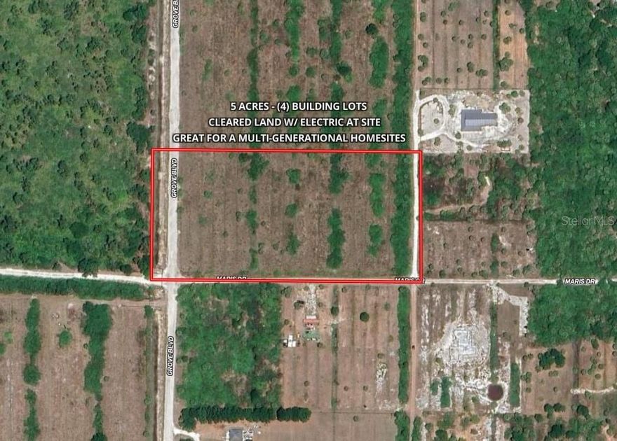 5 Acres of high and dry Agriculturally zoned land in the heart of Punta Gorda, Florida! RARE large tract, ideally located in the Charlotte County Ranchettes, presents an exceptional opportunity as this parcel consists of 4 platted lots for up to 4 homes to be built! Property is already cleared, shovel ready and has electric service at the property. These AG parcels are perfect for farming ventures, allowing you to cultivate your own crops or raise livestock for business or pleasure. The Ranchettes is a 2,400 acre dirt road neighborhood perfect to ride your horses, SXSs or 4 wheelers and meet your neighbors. Additionally, the proximity to downtown Punta Gorda (a quick 10 minute drive) ensures that you're never far from restaurants, shops and events that the area has to offer. For added convenience, grocery stores are just a stone's throw away (5 - 10 min), allowing you to easily stock up on essentials without the long drives. Don't miss out on the chance to own a piece of agricultural bliss in Punta Gorda, where rural charm meets modern convenience. Conveniently positioned close to I75 interchanges, accessing major transportation routes for commuting is a breeze, making this location ideal for those who value connectivity and accessibility.