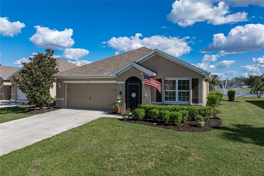 LAKEFRONT HOME IN WATERFORD ESTATES - Enjoy tranquil lake views and resort-style living from this 3 bed/2 bath home in Waterford Estates. From the screened lanai, take in the shimmering lake with its central fountain. This sought-after community features two pools, a clubhouse with fitness center, billiards, and card rooms, plus pickleball and bocce courts—all just minutes from historic downtown Punta Gorda, Fishermen’s Village, US41, I-75, and PGD Airport. Low quarterly HOA fees cover lawn care, trimming, irrigation, and use of all recreational amenities. Inside, the open-concept layout offers effortless flow between the kitchen, dining, and great room. The kitchen includes a breakfast bar, closet pantry, and ample cabinet space—perfect for entertaining or casual meals. Sliding glass doors and large windows fill the main living area with natural light while highlighting the lake view beyond. Warm-toned tile floors run throughout the home, adding to its inviting feel. The primary suite features a spacious walk-in closet and en-suite bath with dual sinks, a large linen closet, and walk-in shower. Two guest bedrooms share a bright guest bath with a combination tub and shower. Outdoor living takes center stage with a screened lanai overlooking a manicured lawn that meets the water’s edge—an ideal setting for morning coffee or evening relaxation. Enjoy glorious sunrises from the comfort of the lanai. Other amenities include an attached, 2-car garage and hurricane protection. Waterford Estates is a gated community designed for an active Florida lifestyle with miles of sidewalks winding through park-like settings, lakes, and tropical greenery. Whether you’re strolling at sunset, meeting friends for pickleball, or relaxing poolside, this is the place to enjoy every day. Schedule an appointment today and experience the Waterford Estates lifestyle for yourself.