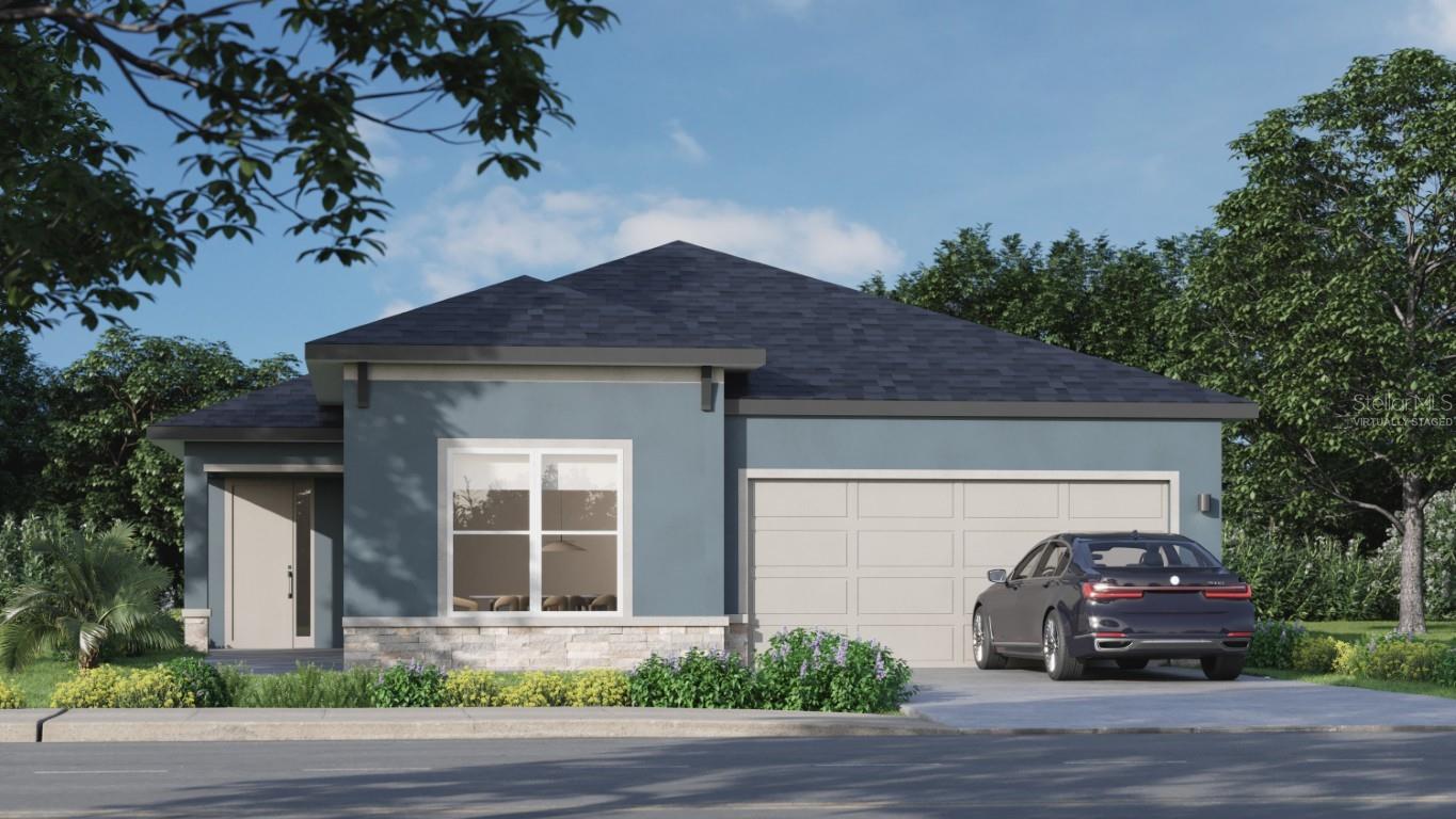 One or more photo(s) has been virtually staged. Pre-Construction. To be built. 2,147 Sq. Ft (Living) | 2,806 Sq. Ft. (Total), 4 Bed, 3 Bath, 2-Car Garage. Designed for versatility and elevated comfort, the Palomino offers four spacious bedrooms, three full baths, and a floor plan that adapts to your lifestyle. A grand foyer welcomes you into an open living area featuring soaring ceilings, a chef’s kitchen with a walk-in pantry, and a flexible dining space. The optional flex room, featuring double doors, offers a perfect setting for a home office, media room, or guest retreat. The primary suite features an oversized shower, dual sinks, and a walk-in closet with ample space. Step outside to your extended covered patio and create your outdoor haven. This luxurious layout is exclusive to Sabana Reserve, where modern design and nature-inspired surroundings meet.