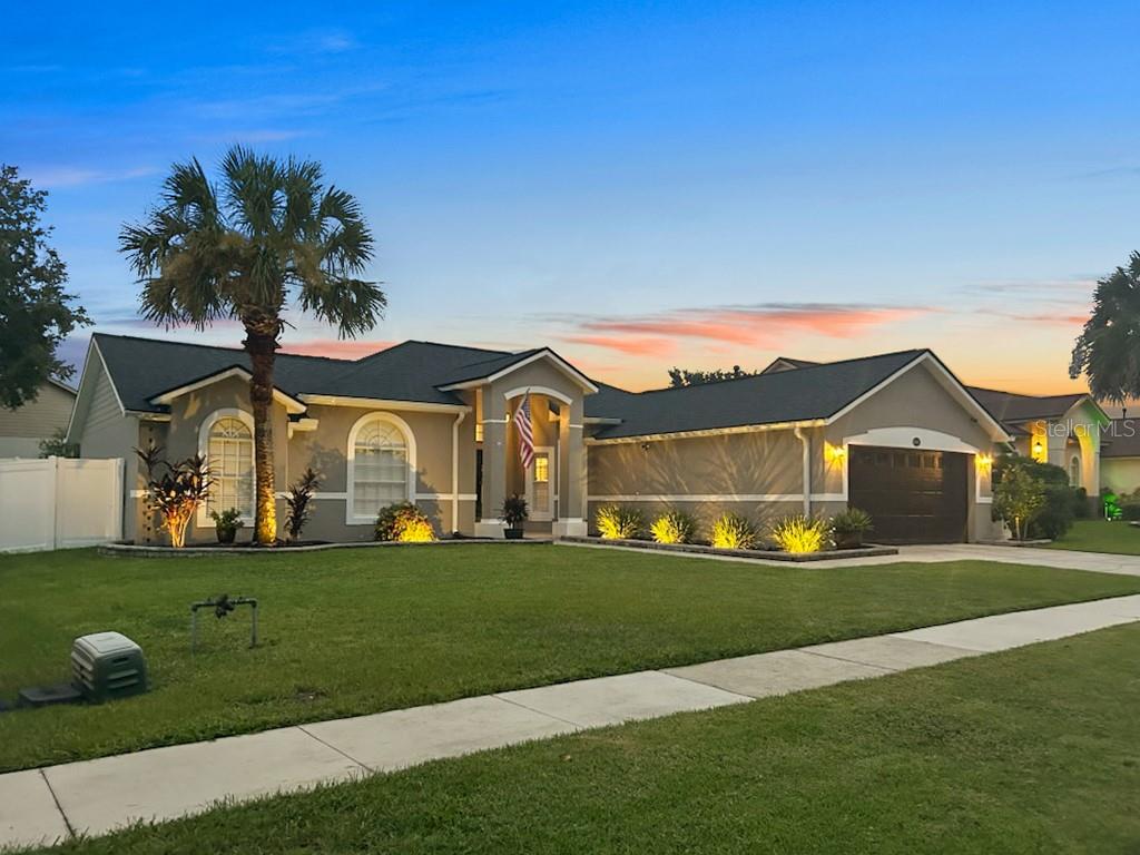 Welcome to this beautifully upgraded 3-bedroom plus flex room, 2-bath home located in the desirable Orange Tree Subdivision in Clermont, Florida. This move in ready residence boasts modern renovations and thoughtful enhancements throughout, offering comfort and style for any homeowner.
In 2022, The HVAC was replaced and the backyard was fully fenced, providing privacy and security, while the bedrooms and flex room feature stylish Luxury Vinyl Plank (LVP) flooring. The kitchen received a fresh update with painted cabinets, new hardware, and stunning quartz countertops, complemented by a brand-new appliance package.
The improvements continued in 2023 with a full interior and exterior repaint, a renovated primary bath, a stylish update to the second bath, and a resurfaced pool perfect for relaxation and entertaining. New light fixtures throughout the home add a contemporary touch, enhancing the overall ambiance.
Further enhancements in 2024 include a new roof, full home gutters, front door, and a modern patio slider with blinds, along with new hardware on all doors, elevating both aesthetics and functionality.
In 2025, the home received a new garage door and water heater, while the landscaping was beautifully completed with exterior lighting, boosting curb appeal and outdoor enjoyment.
This gorgeous home combines recent upgrades with timeless charm. Nestled in a friendly community with lower than average HOA fees and less than 15 miles from Disney attractions, this home is zoned for short and long term rentals making it a great investor opportunity. Don’t miss your chance to make this exceptional property your new home! Call today to schedule your showing.