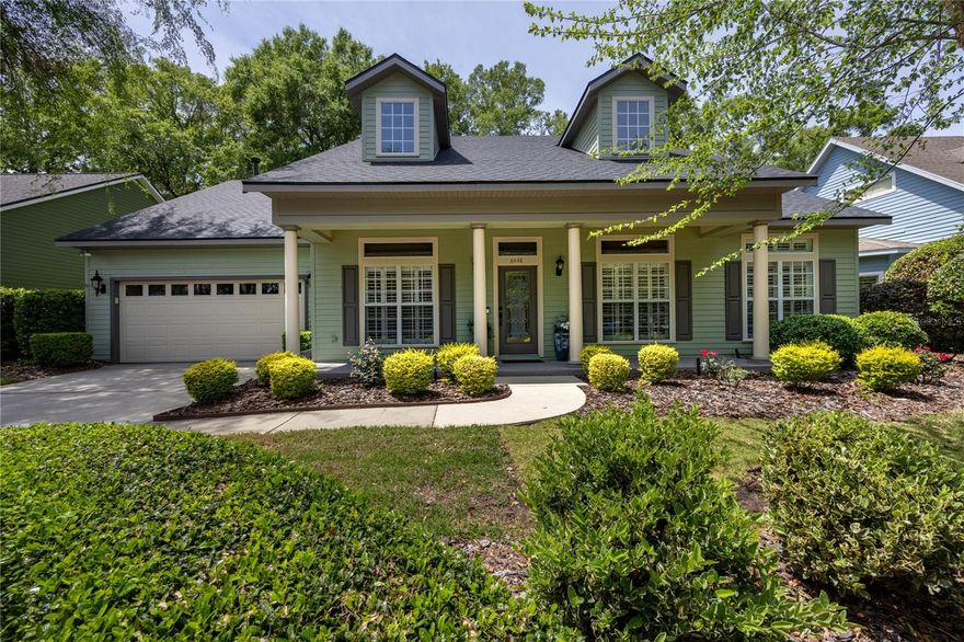 Located in sought after Eloise Gardens is an inviting and well-appointed home combining quality construction, thoughtful updates, and comfortable living spaces throughout. 

This Paul McArthur-built residence offers 3 bedrooms, 3 bathrooms, plus an office/den, along with a formal dining room and spacious great room. Real hardwood flooring runs throughout the main living areas and bedrooms, complemented by tile in the bathrooms and laundry room. Crown molding, plantation shutters, recessed lighting, and abundant natural light enhance the interior.

The open and split floorplan provides both functionality and privacy. The great room features a gas fireplace and flows seamlessly into the kitchen and breakfast nook, overlooking the beautifully landscaped backyard. The kitchen is equipped with stainless steel appliances, including double wall ovens, a cooktop range, 42" cabinetry, and a refrigerator (2020). French doors lead to a screened rear lanai, creating an ideal indoor-outdoor living space.

The primary suite offers a spacious retreat with a very large walk-in closet featuring built-in drawers and shelving, as well as a primary bath with dual sinks, garden tub, and a newly remodeled walk-in shower (2025). The second bedroom includes an en-suite bath and direct access to the lanai. Additional highlights include a laundry room with washer and dryer (2019) that convey, water heater (2022), and a new roof (2025).

The exterior showcases Hardie board siding, fresh paint (2024), and a fully fenced backyard with mature landscaping, paver and Chicago brick patio areas, irrigation system, gutters, and a designated potting space. A screened lanai with shades, backyard lighting, and a gas line for a grill create a relaxing outdoor setting. 

Additional features include a 2-car garage, alarm system, Safari audio sound system (amplifier included, with speakers on the lanai, great room, primary bedroom, and primary bathroom), and a Ring camera on the back porch. 

Conveniently located near University of Florida, Celebration Pointe, the Malcolm Randall VA Medical Center, UF Health Shands Hospital, and a wide variety of shopping and dining options, this home offers a blend of comfort, convenience, and established community living.

This property presents a unique opportunity to enjoy a well-cared-for home with flexible living spaces and extensive features in one of Gainesville’s most sought-after areas.