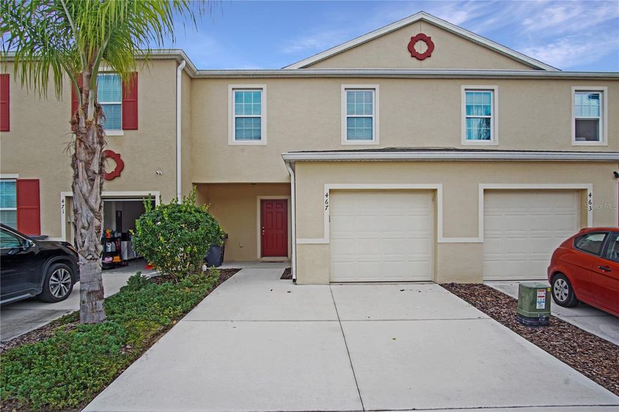 Welcome to this charming townhome located in the gated community of Lake Bluff in Davenport, FL. This meticulously maintained property offers a perfect blend of comfort and convenience, boasting 3 bedrooms, 2.5 bathrooms, and a 1-car garage.

As you step through the entrance, you'll be greeted by an inviting open floor plan that seamlessly connects the various living spaces. To the right, the well-appointed kitchen awaits, featuring modern appliances including a refrigerator, range, and dishwasher.

The spacious living area, adorned with natural light, includes a thoughtfully placed half bathroom for guests' convenience. The dining room and living room combination provides ample space for entertaining, with a sliding door leading to the exterior of the home where you'll discover a screened-in patio, perfect for enjoying the Florida weather.

Venture upstairs to find the generously sized master bedroom, offering a peaceful retreat. The master bathroom is equipped with a stand-up shower, dual vanity sinks, and a spacious walk-in closet, adding a touch of luxury to your daily routine. Additional bedrooms are strategically located for ease and comfort, providing plenty of space for family members or guests.

The second bathroom features a practical shower-tub combo and is conveniently placed for accessibility. The laundry closet, complete with a washer and dryer, adds to the overall functionality of this thoughtfully designed townhome.

Residents can enjoy the community pool, providing a refreshing retreat just steps away from home. Conveniently situated near I-4, this property allows for easy access to major thoroughfares, making commuting a breeze.

Don't miss the opportunity to make this townhome in Lake Bluff your home, where comfort, style, and convenience come together to create the perfect Florida lifestyle.

HOA application required.