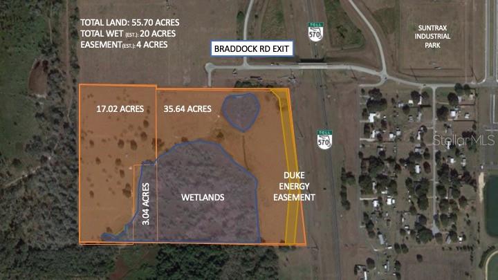 This land is located at the new upcoming Braddock Road Exit of the Polk Parkway. The same exit that is being built for FDT SunTrax Autonomous Vehicle site. The site has great visibility off of the Polk Parkway and with the new exit ramp will be easy access to anywhere in Central Florida.