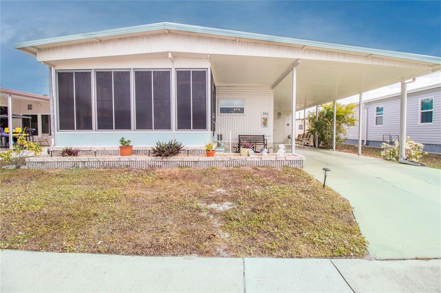 Move right in to this beautifully maintained, land-owned home in the highly desirable 55+ community of Terra Ceia Manor. Built in 1980, this 2-bedroom, 2-bathroom home spans over 1,900 sq. ft. and has been thoughtfully updated with new LVP floors. And no hurricane damage. Enjoy a spacious living and dining area featuring stunning custom built-in cabinets, plus a large Florida room perfect for entertaining friends and family. Additional highlights include ample storage and a convenient laundry area. This home is located on one of the rare streets in the community that allows weekly rentals, offering flexibility not available throughout most of Terra Ceia Manor. The community itself boasts a huge heated pool, shuffleboard and horseshoe pits, a community library, a game room with a pool table, and an updated clubhouse. Perfectly situated with easy access to I-75 and I-275, commuting to Tampa, St. Petersburg, Sarasota, and beyond is a breeze.