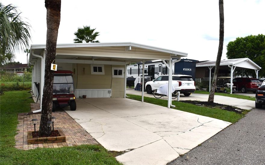 1 bedroom, 1 bathroom home located in the beautiful Outdoor Resorts at Orlando community! This perimeter lot offers added privacy with no rear neighbors. Features include a long driveway with covered parking. New fridge! CASH ONLY sale. Enjoy resort-style amenities including lake access, golf, shuffleboard, a community center, and much more. Conveniently located near Disney, shopping, and dining. Donand#x2019;t miss this opportunity to own in a gated, well-maintained community!