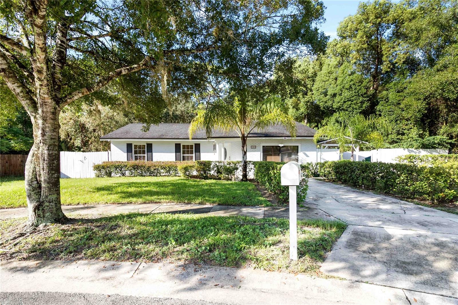 Welcome to this charming 3-bedroom, 2-bathroom home located in the desirable Winter Springs area with no HOA! The converted garage provides a flexible space that can be used as a guest suite, office, or additional living area. Ceramic tile flooring runs throughout the entire home for a clean and cohesive look. Enjoy the spacious backyard, perfect for entertaining, with mature trees, plenty of room for a pool, and serene views that back up to conservation land. This lot offers extra privacy and a generously sized side yard—ideal for expanding the driveway, or parking your RV or boat. This property offers space, flexibility, and freedom with no HOA restrictions! BUYERS TO VERIFY ALL MEASUREMENTS.