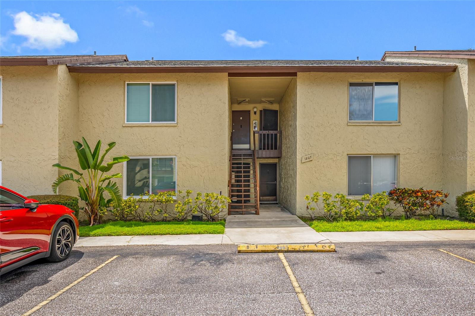 Step into this beautifully updated ground-floor condo, fully renovated and move-in ready. The kitchen shines with new cabinets, granite countertops and stainless-steel appliances. The bathroom features modern finishes including a walk-in shower.
Large walk-in storage closet located across from the bathroom. Stylish plank tile flooring runs throughout, complemented by new windows (2023) and a back porch ideal for soaking up the Florida sunshine.
Located in the back of the sought-after Woodside Village community, residents enjoy lots of amenities: three heated pools, a clubhouse, car-wash station, BBQ area, lake access, and three convenient laundry facilities. Just minutes from the beach, ten minutes to Clearwater/St. Pete Airport, and close to popular shopping and dining spots.
All-ages welcome. Rentals permitted after one year of ownership (30-day minimum). Please note: pets are not allowed.
