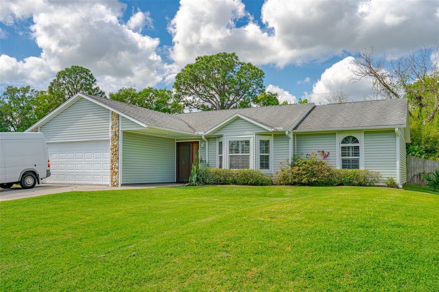 JUST WHAT YOU HAVE BEEN SEARCHING FOR! LOVLEY FAMILY HOME ON 80X125 LOT WITH NO HOA. THIS HOME HAS MANY FEATURES A RECENTLY REMODELED KITCHEN WITH LOTS OF COUNTERSPACE, PULL-OUT STORAGE, AND TILED BACKSPLASH. VAULTED CEILINGS IN LIVINGROOM AND DINING ROOM. SOUGHT AFTER SPLIT BEDROOM FLOORPLAN. THERE'S A FORMAL DINING AREA THAT LEADS TO A LOVELY LARGE SCREENED PATIO OVERLOOKING A LARGE FENCED BACKYARD WITH PLENTY OF ROOM FOR A POOL. TWO CAR GARAGE WITH ROOM TO PARK YOUR BOAT OR RV. CLOSE TO THE BEACH, BOAT LAUNCHES, SCHOOLS, PARKS, DINING, SHOPPING AND I95. ;Water: City