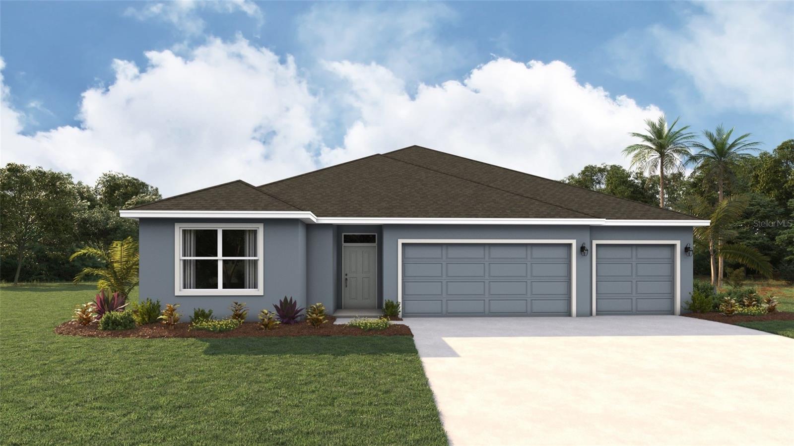 Under Construction. Receive up to $25,000 towards closing cost and special interest rates with our preferred lender NOW until August 31st. Introducing the Covington, a stunning single-story home thoughtfully designed for modern living. Offering 5 bedrooms, 3 bathrooms, and a 3-car garage, this spacious floor plan provides everything you need for both comfortable living and seamless entertaining. The Covington features an open-concept design that effortlessly connects the living room, dining area, and kitchen, making it an ideal space for family gatherings and hosting guests. The gourmet kitchen is a chef’s delight, complete with stainless steel appliances, a large center island with seating, and a walk-in pantry for plenty of storage. At the back of the home, the primary bedroom is a private retreat designed for relaxation. It includes a luxurious en-suite bathroom with a walk-in closet, double vanity, and a roomy walk-in shower, blending comfort and convenience. In addition to the primary suite, the Covington offers three generously-sized secondary bedrooms. These adaptable spaces can be used as additional bedrooms, a home office, or a workout room. Two of the bedrooms share a bathroom, while the fourth bedroom features its own private bath, providing flexibility for various needs. As with all homes at Rye Crossing, the Covington is equipped with cutting-edge smart home technology, allowing you to control key aspects of your home remotely through your smart device, enhancing both security and convenience.