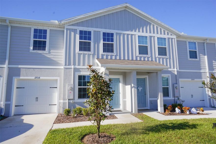Brand new, never lived-in construction! Maintenance FREE with a Master Bedroom on the first floor perfect for snow birds! This fully upgraded 3-bedroom, 2.5-bath, 1-car garage townhome offers 1,660 sq ft of modern living space with a convenient downstairs primary suite and sits on a quiet preserve just 2 miles from Starkey Wilderness Preserve. High-end finishes include quartz countertops, premium stainless steel appliances, solid wood espresso cabinets, upgraded lighting, tile flooring in the living areas, plush carpet padding, and an upgraded lanai fan mount. Built to current code with all-block lower level construction, double-pane windows, hurricane shutters, wind mitigation features (including roof clips and rebar-tied foundation), and termite protection. Transferable builder and appliance warranties included: 1-year craftsmanship, 2-year plumbing/HVAC/electrical, and 10-year structural. Located in Flood Zone X (no flood insurance required), 33 ft above sea level, and not in an evacuation zone. Conveniently close to SR-52, Suncoast Parkway, US-19, shopping, dining, and outdoor recreation. HOA fee of $186/month covers exterior building maintenance (including roof and paint), landscaping, roads, and lighting. A rare opportunity to own a truly move-in-ready, never-occupied home in a growing and desirable area!