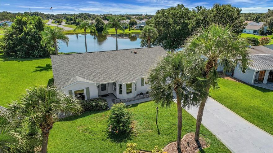 3 Bedroom 2 bath 2 Car Garage Waterfront Home! Peace of mind awaits you with the following big ticket items already in place: New Roof (2021), New HVAC Handler (2020), New Hot Water Heater (2016), From the moment you walk up, notice the lovely landscaping and that this home is on a cul-de-sac. Volume ceilings and natural light welcomes you into this open and split floor plan. Enjoy your morning coffee from a variety of areas in this home while watching the sunrise over the water! The large INSIDE laundry room has plenty of cabinetry. This home features practically 2 master suites which is a rare find while the 3rd bedroom does not have a closet, however all three bedrooms have vaulted ceilings giving them an even more spacious feel. All of this and located in The Plantation at Leesburg, a resident owned, gated golf and tennis community featuring 3 activity centers, 3 heated pools and spas, 2 fitness centers, steam rooms, saunas, softball field, tennis, archery, library, restaurant and 100+ activities each week, plus two award winning golf courses. 36 holes of year-round golf available ~ 30-45 minute drive to Orlando attractions ~ an hour drive to either coast. Call or text for a private showing today!